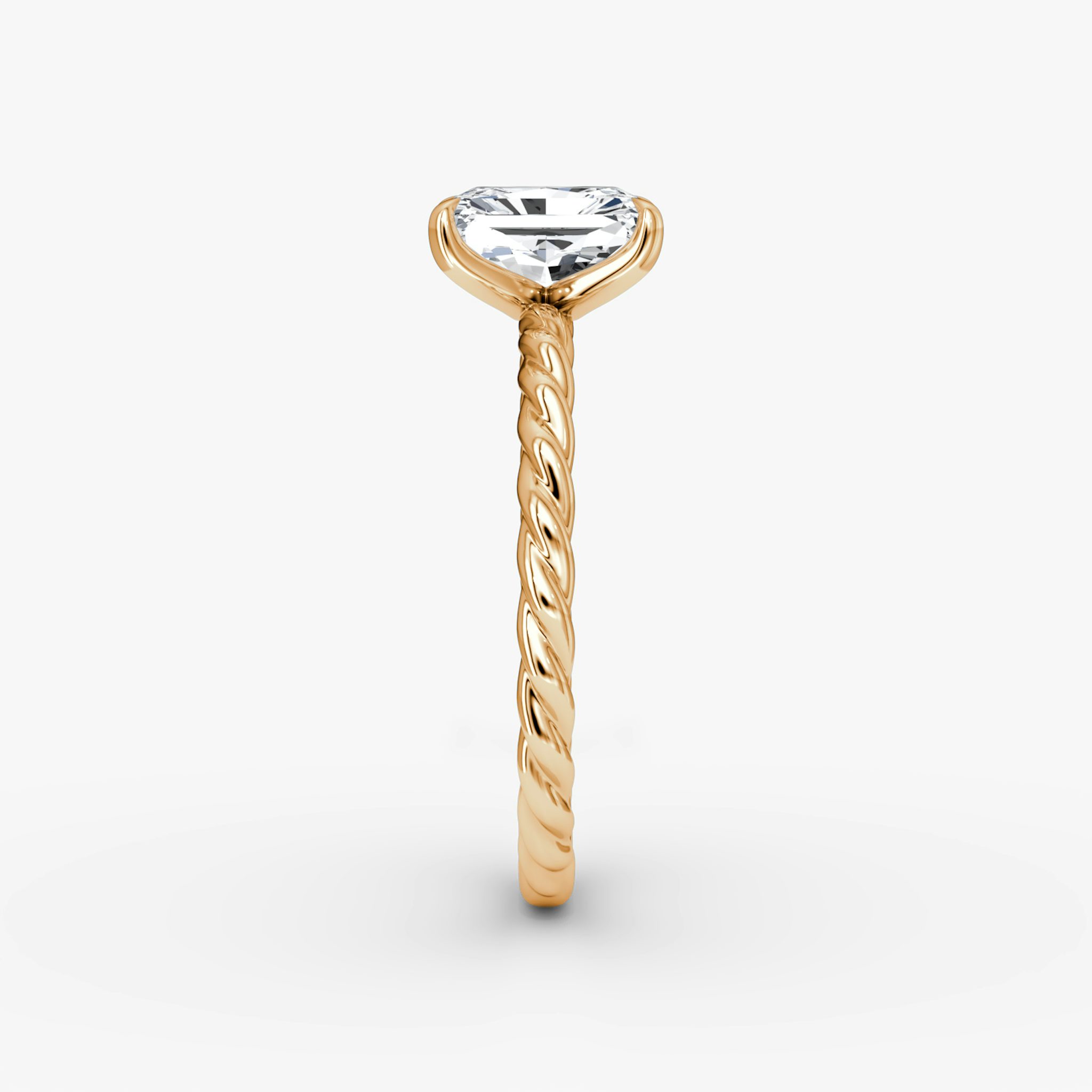 The Classic Rope | Radiant | 14k | Rose Gold | bandAccent: Plain | diamondOrientation: vertical | caratWeight: other