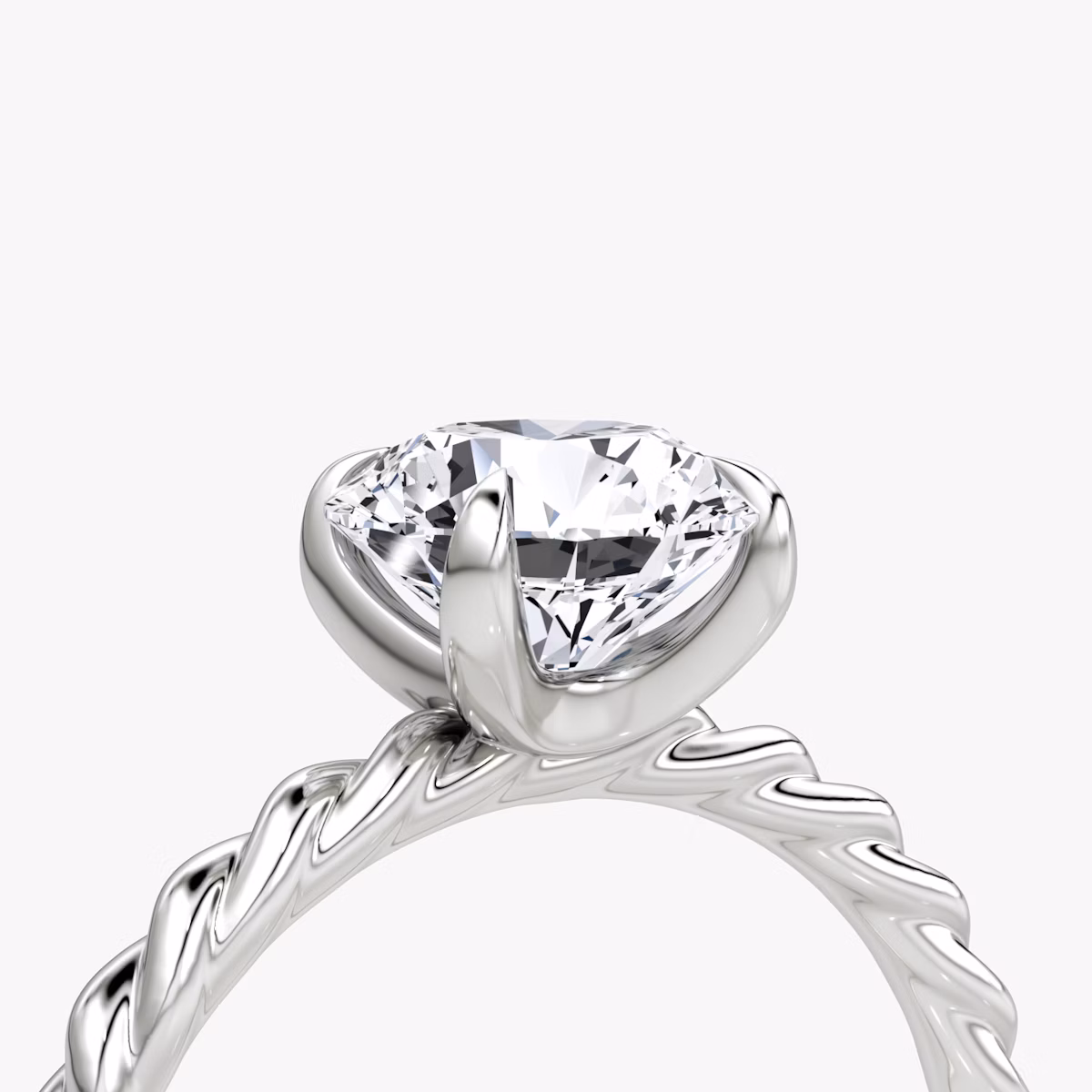 The Classic Rope | Round Brilliant | 18k | White Gold | bandAccent: Plain | caratWeight: 1.0ct | diamondOrientation: vertical