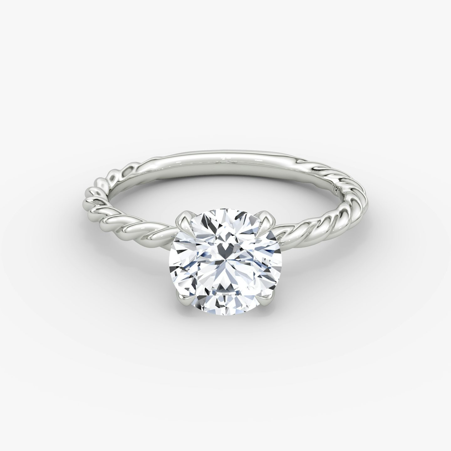 The Classic Rope | Round Brilliant | Platinum | bandAccent: Plain | caratWeight: other | diamondOrientation: vertical