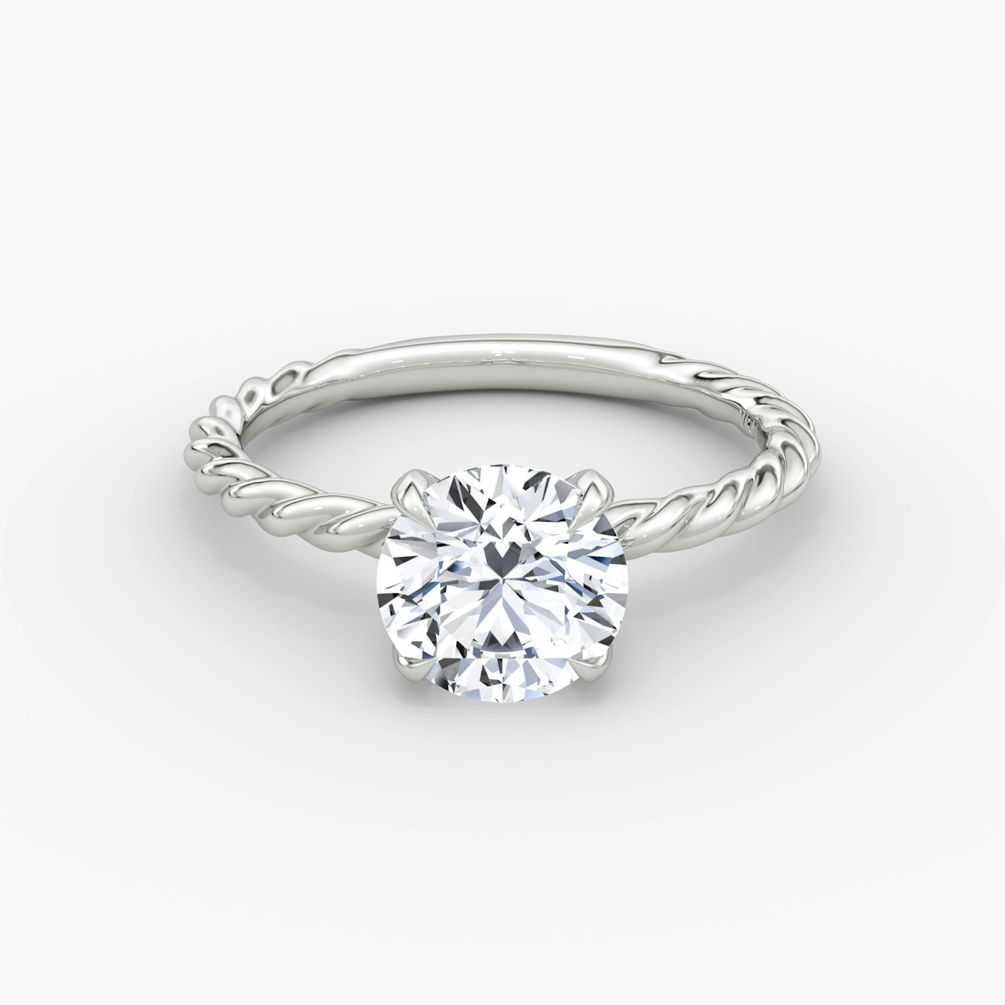 The Classic Rope | Round Brilliant | Platinum | bandAccent: Plain | caratWeight: 1.0ct | diamondOrientation: vertical