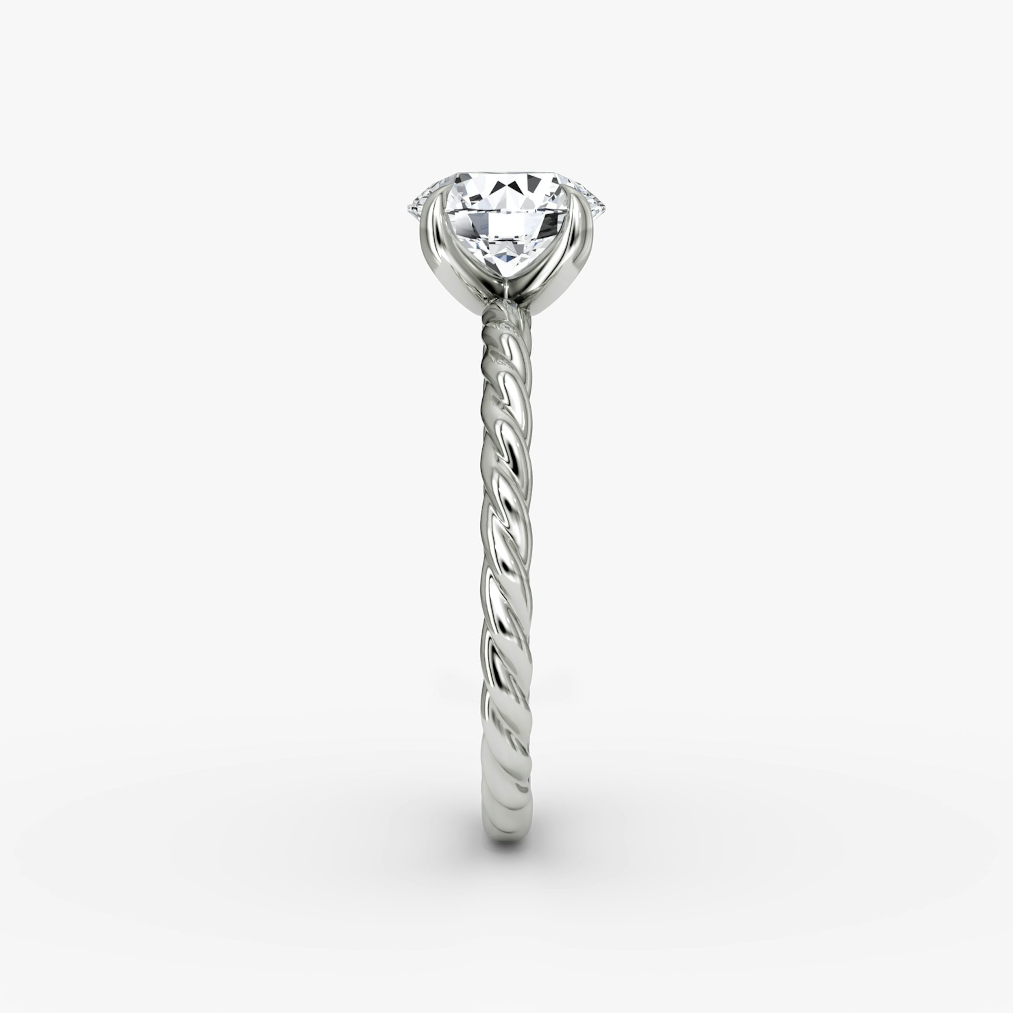 The Classic Rope | Round Brilliant | Platinum | bandAccent: Plain | caratWeight: 1.0ct | diamondOrientation: vertical
