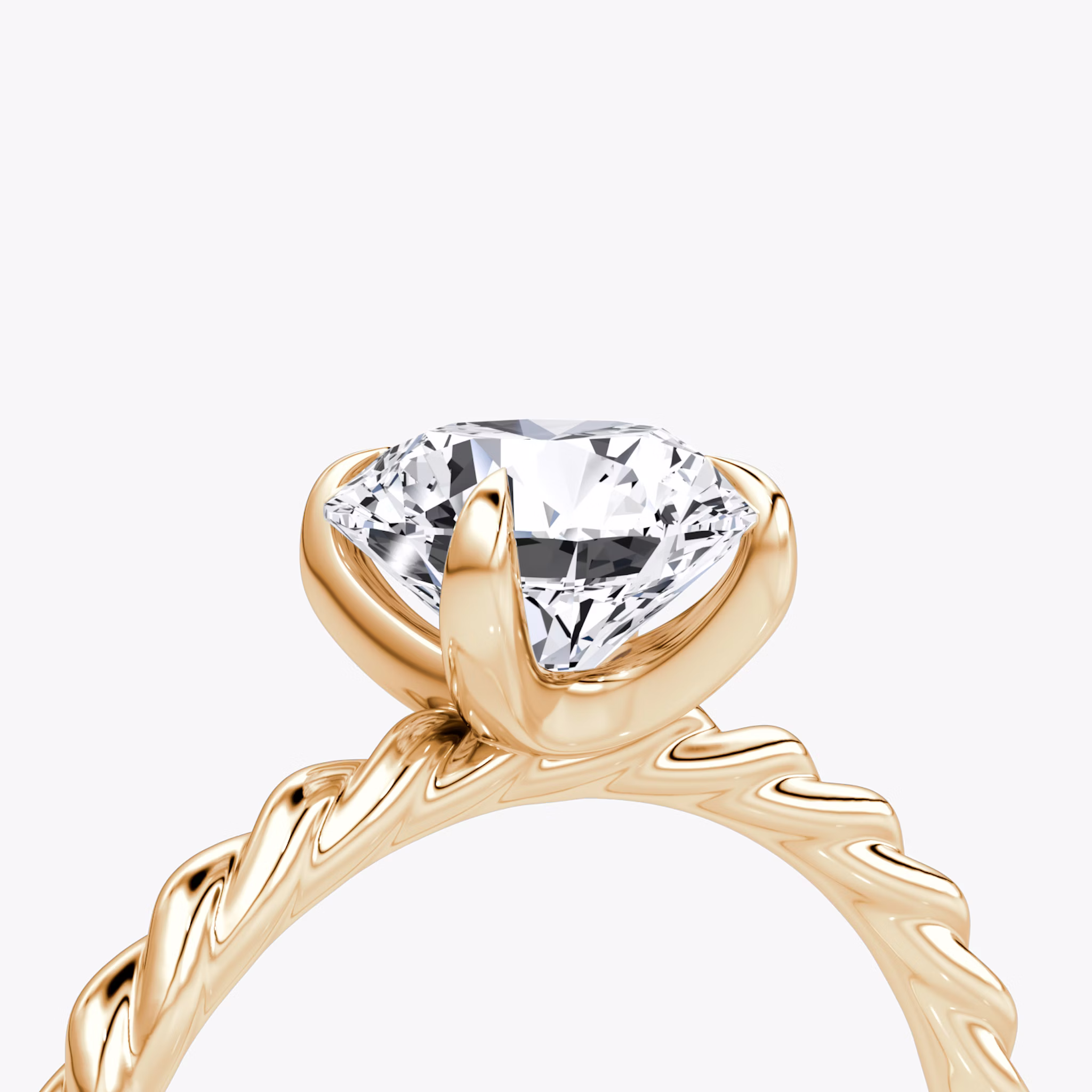 The Classic Rope | Round Brilliant | 14k | Rose Gold | bandAccent: Plain | caratWeight: 1.0ct | diamondOrientation: vertical