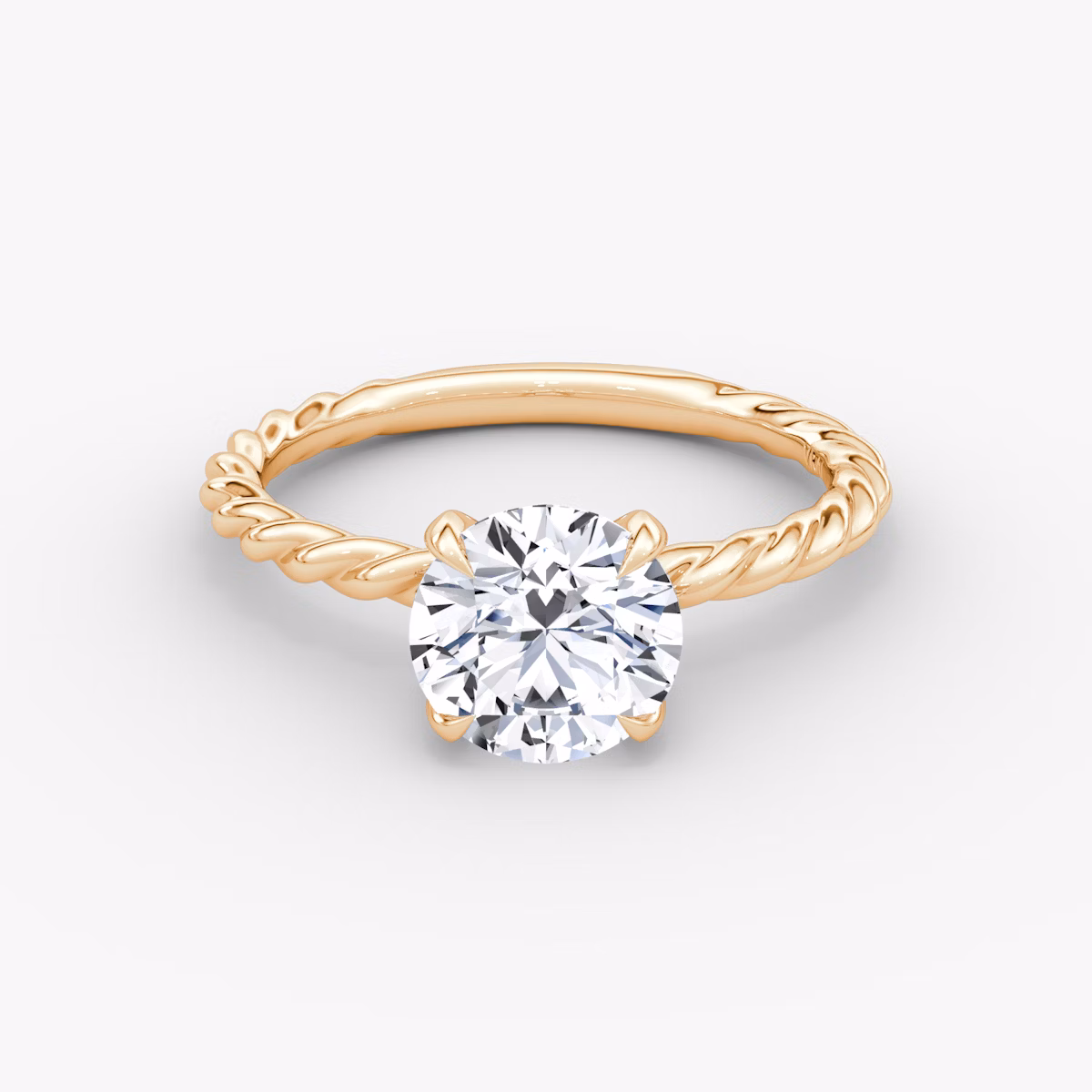 The Classic Rope | Round Brilliant | 14k | Rose Gold | bandAccent: Plain | caratWeight: other | diamondOrientation: vertical