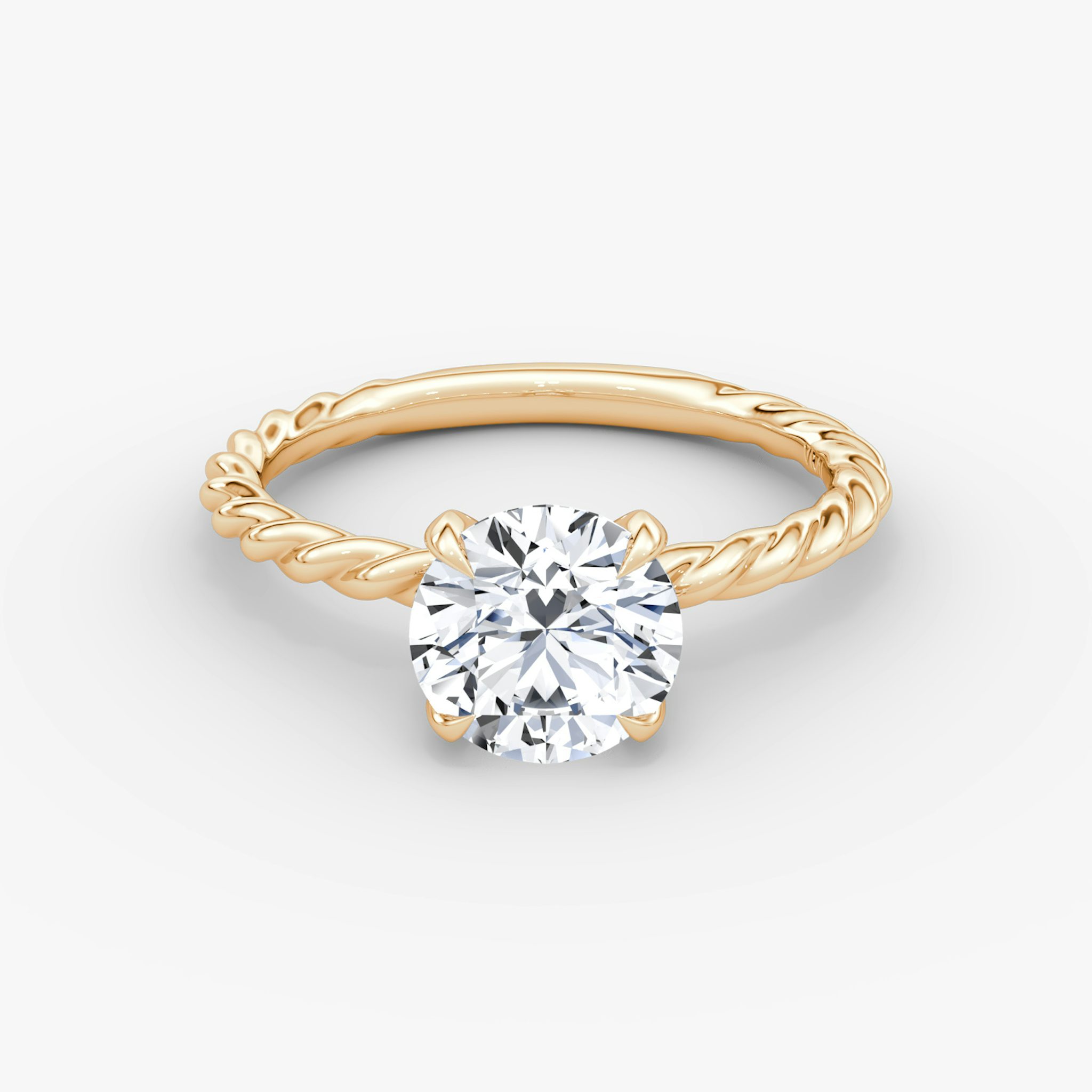The Classic Rope | Round Brilliant | 14k | Rose Gold | bandAccent: Plain | caratWeight: 1.0ct | diamondOrientation: vertical