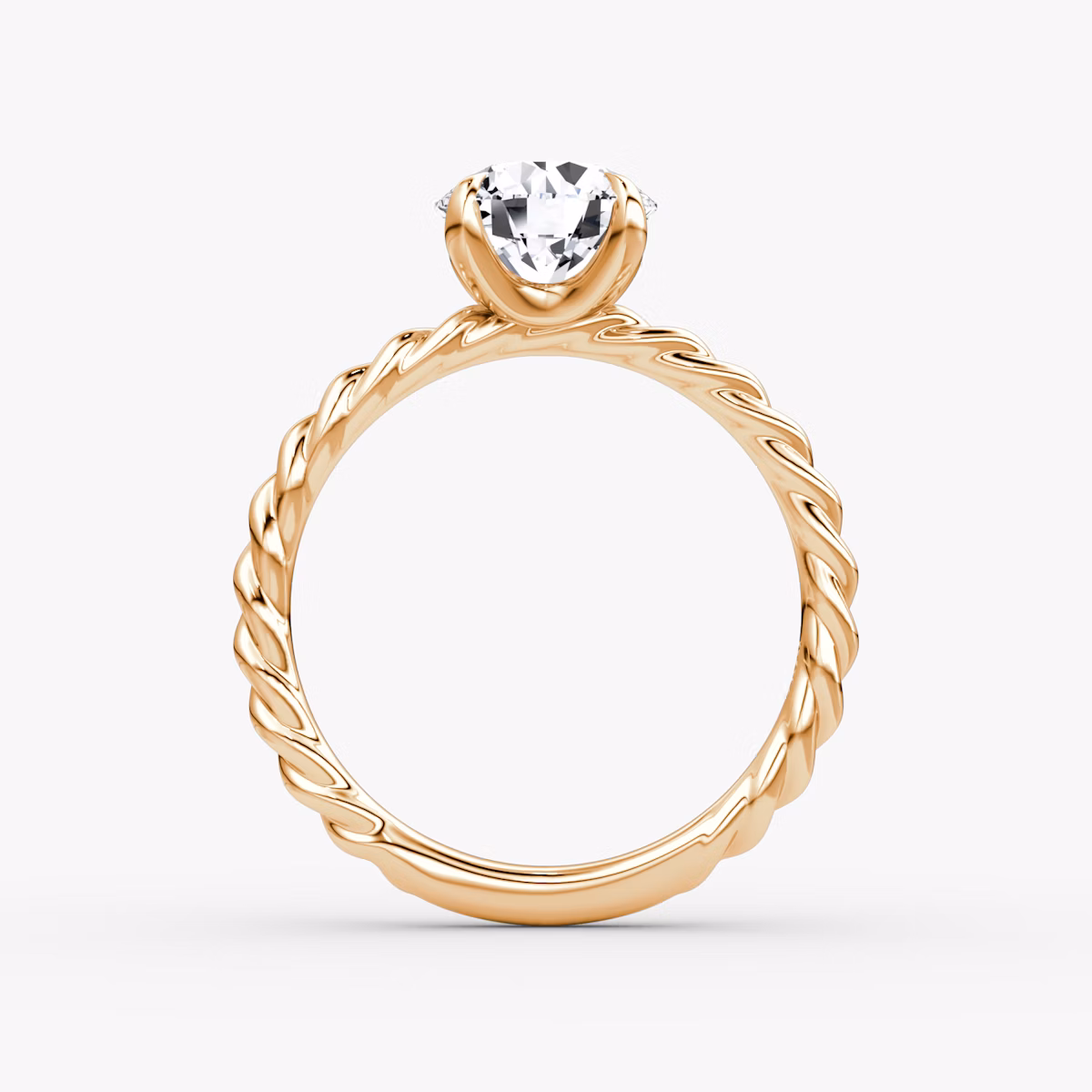 The Classic Rope | Round Brilliant | 14k | Rose Gold | bandAccent: Plain | caratWeight: other | diamondOrientation: vertical