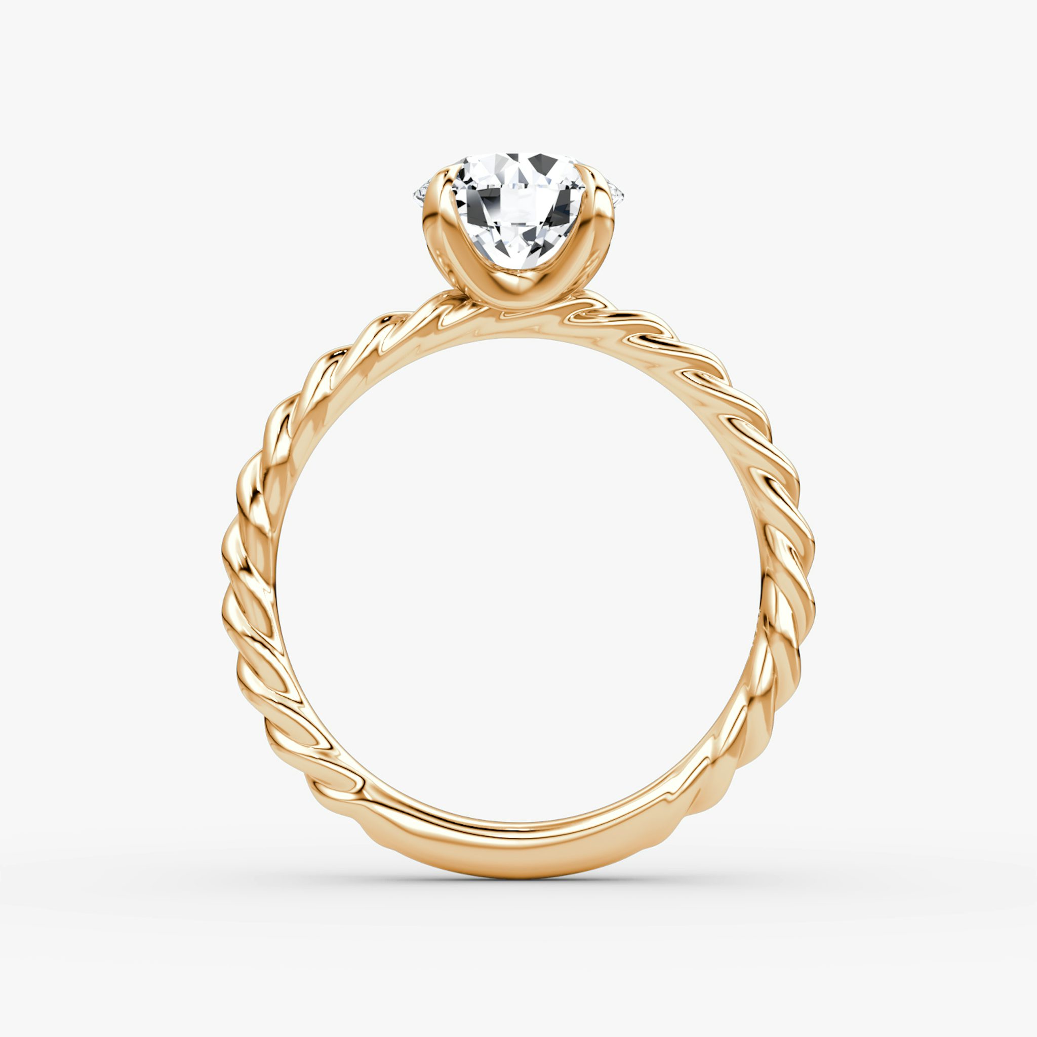 The Classic Rope | Round Brilliant | 14k | Rose Gold | bandAccent: Plain | caratWeight: 1.0ct | diamondOrientation: vertical