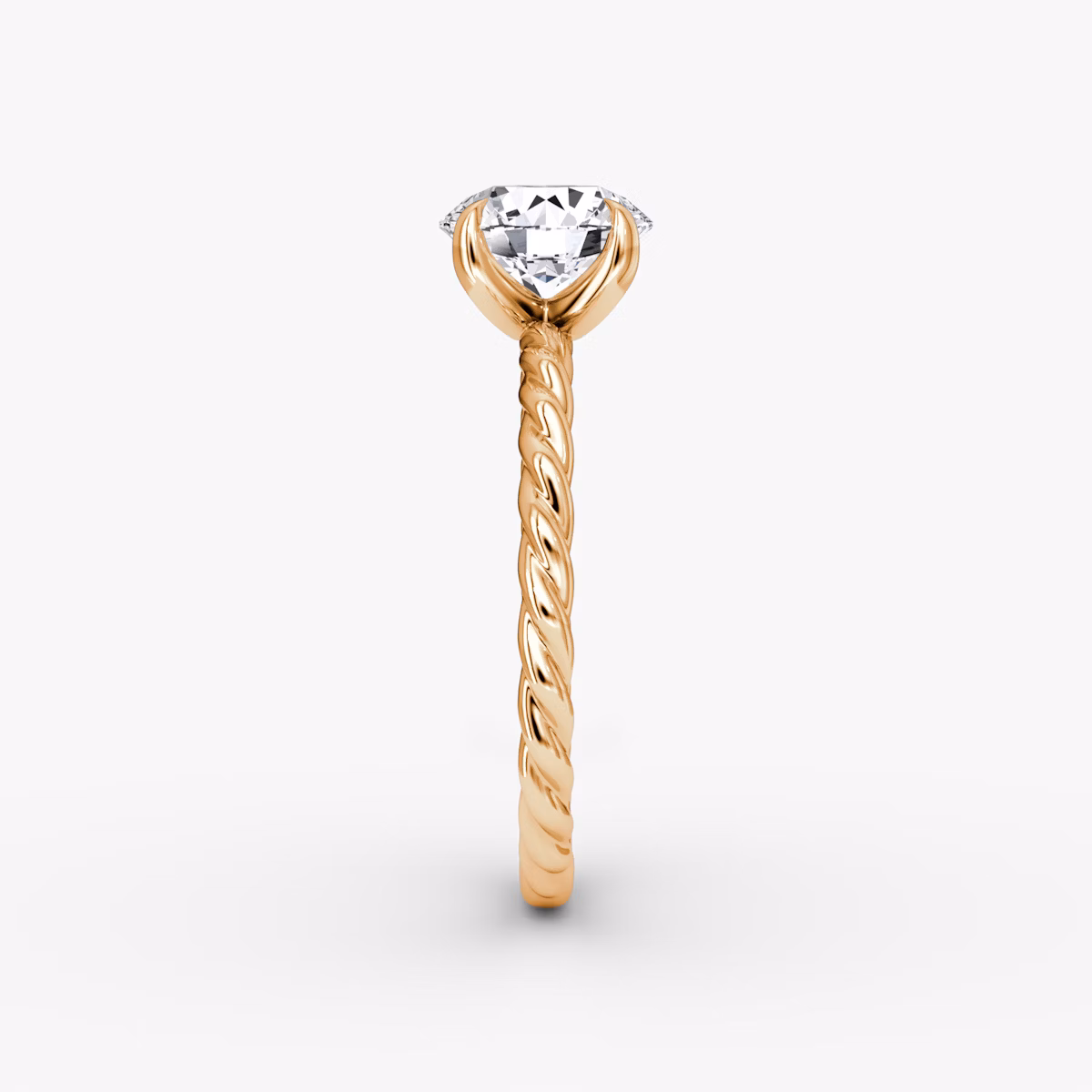 The Classic Rope | Round Brilliant | 14k | Rose Gold | bandAccent: Plain | caratWeight: other | diamondOrientation: vertical