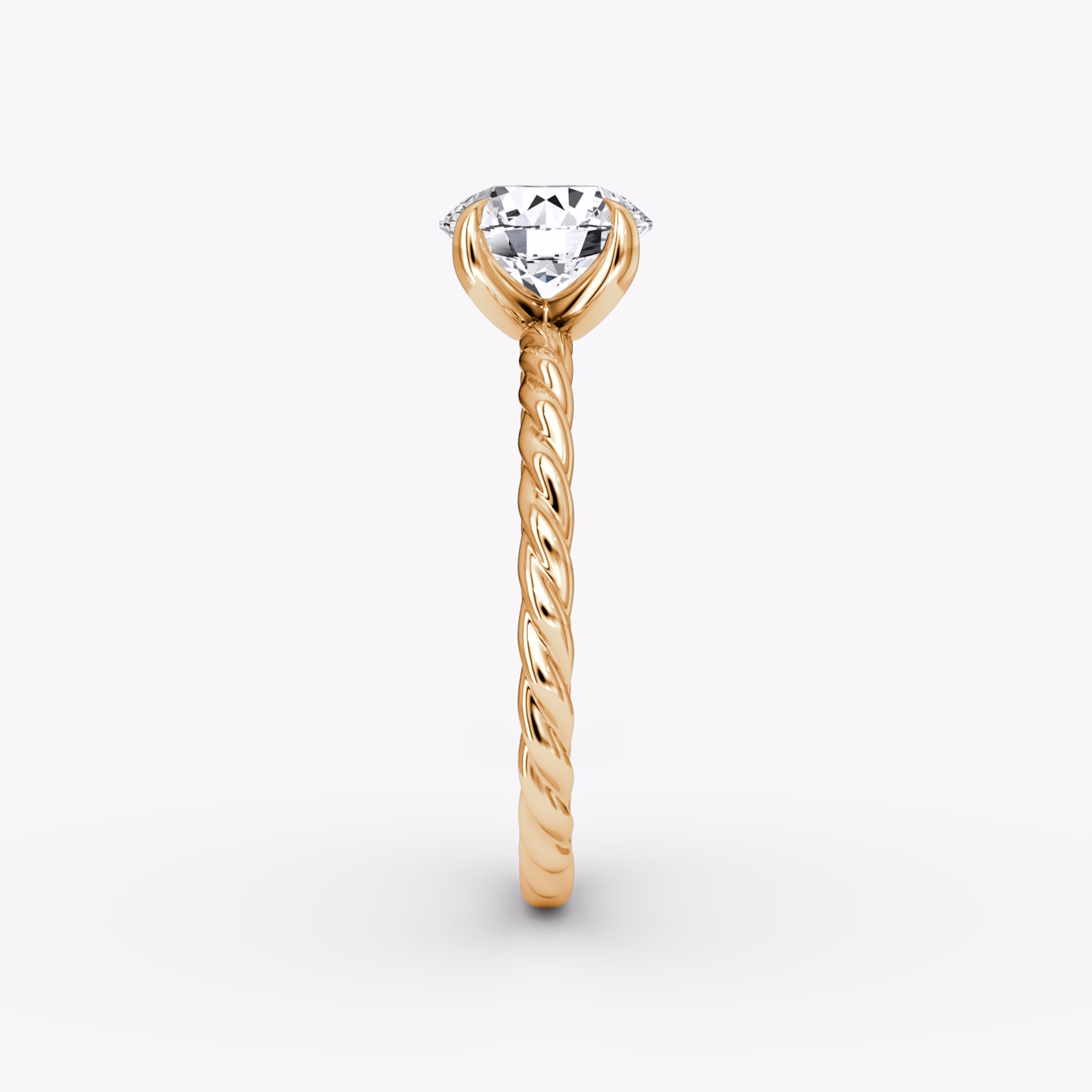 The Classic Rope | Round Brilliant | 14k | Rose Gold | bandAccent: Plain | caratWeight: 1.0ct | diamondOrientation: vertical
