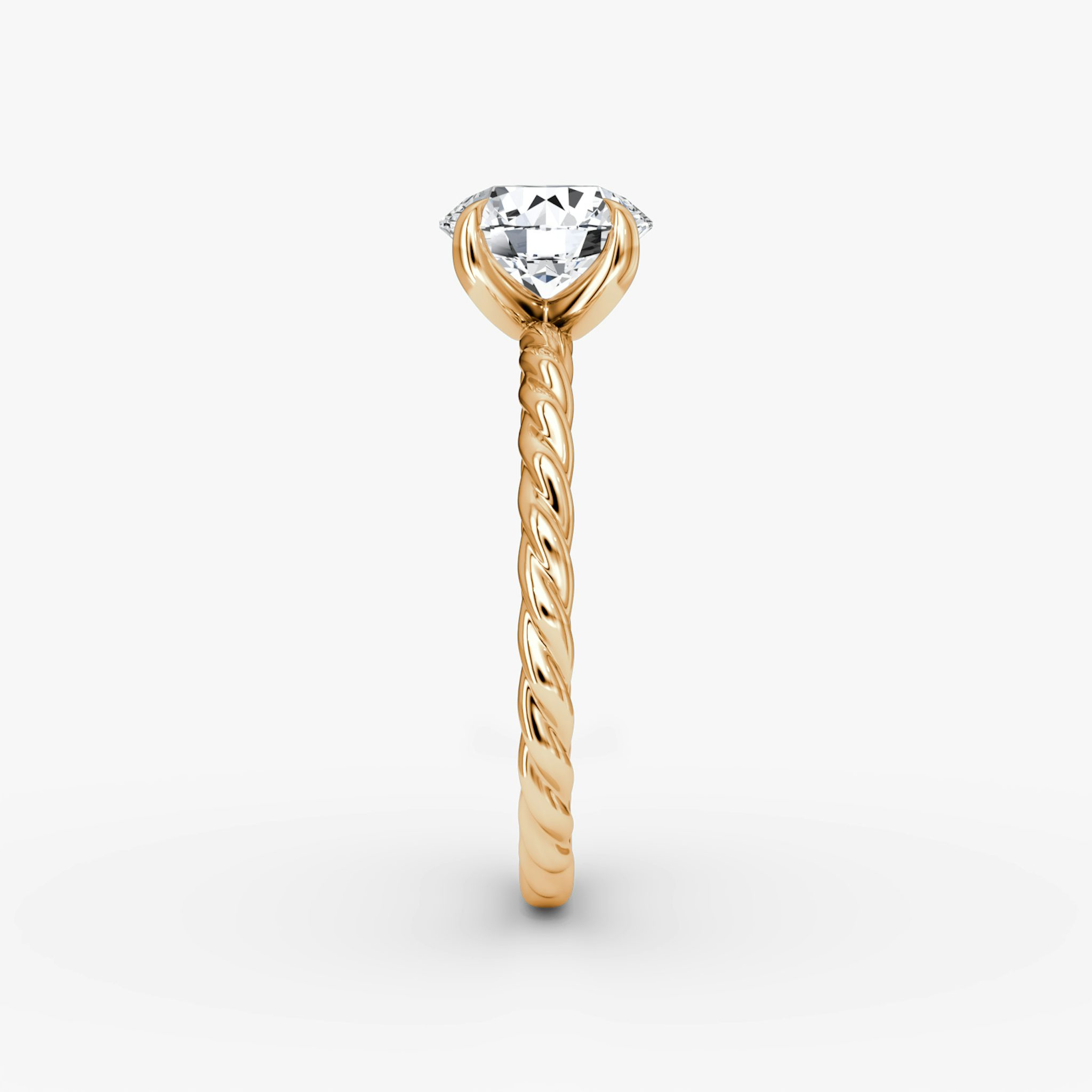 The Classic Rope | Round Brilliant | 14k | Rose Gold | bandAccent: Plain | caratWeight: 1.0ct | diamondOrientation: vertical