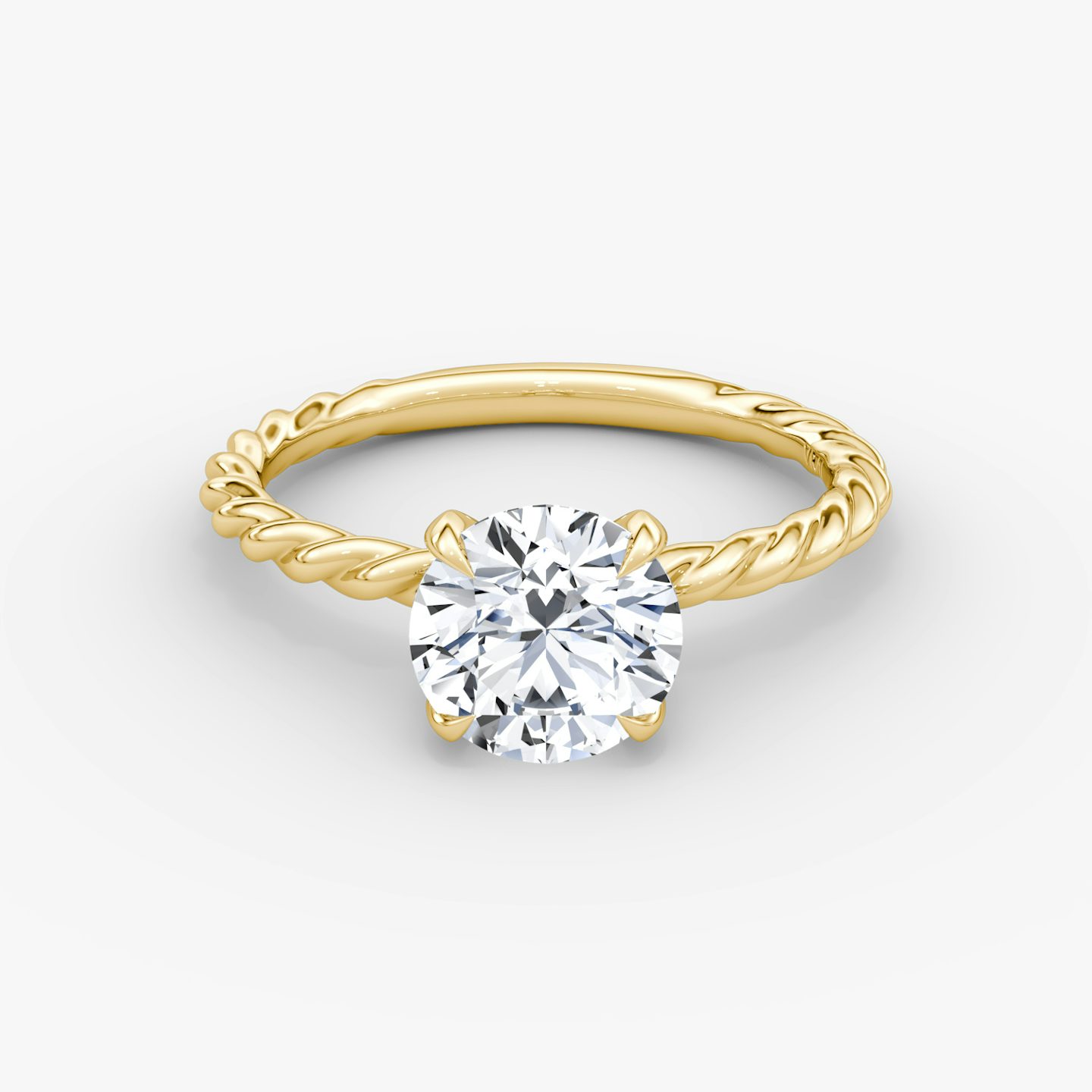 The Classic Rope | Round Brilliant | 18k | Yellow Gold | bandAccent: Plain | caratWeight: other | diamondOrientation: vertical