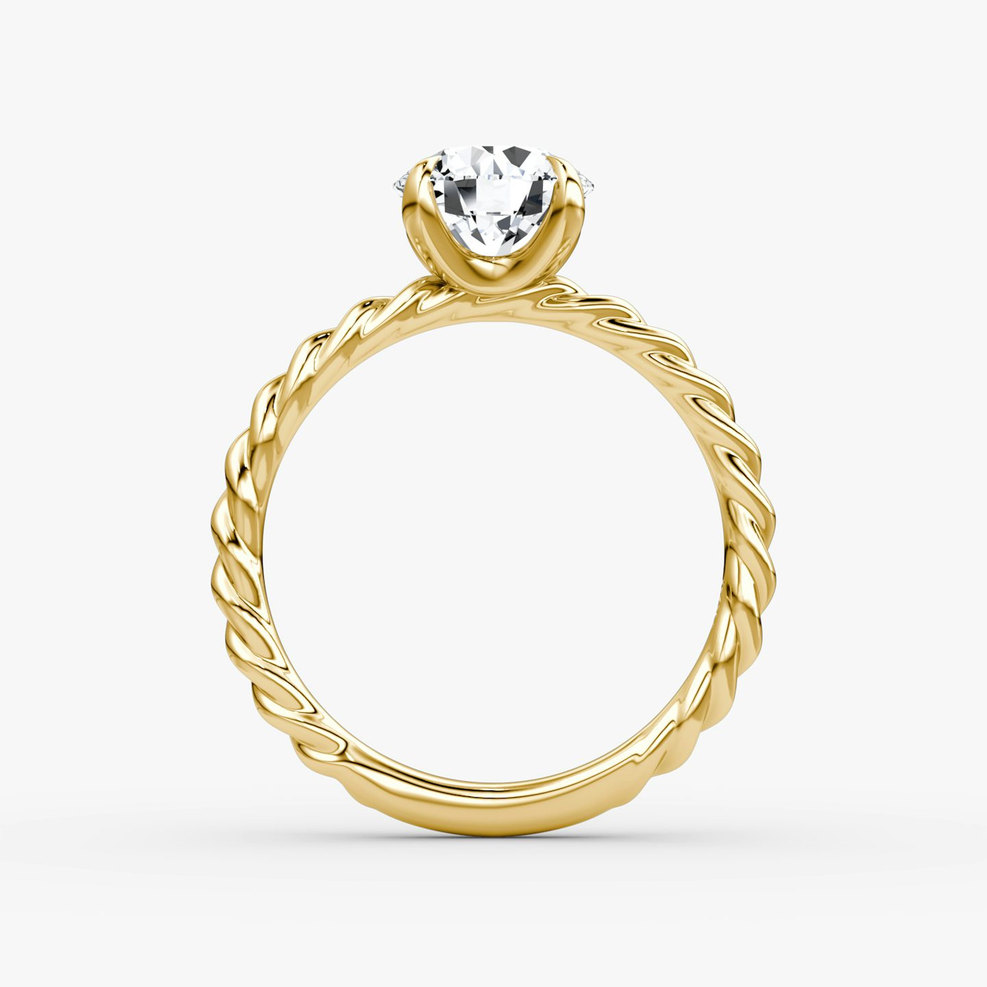 The Classic Rope | Round Brilliant | 18k | Yellow Gold | bandAccent: Plain | caratWeight: other | diamondOrientation: vertical