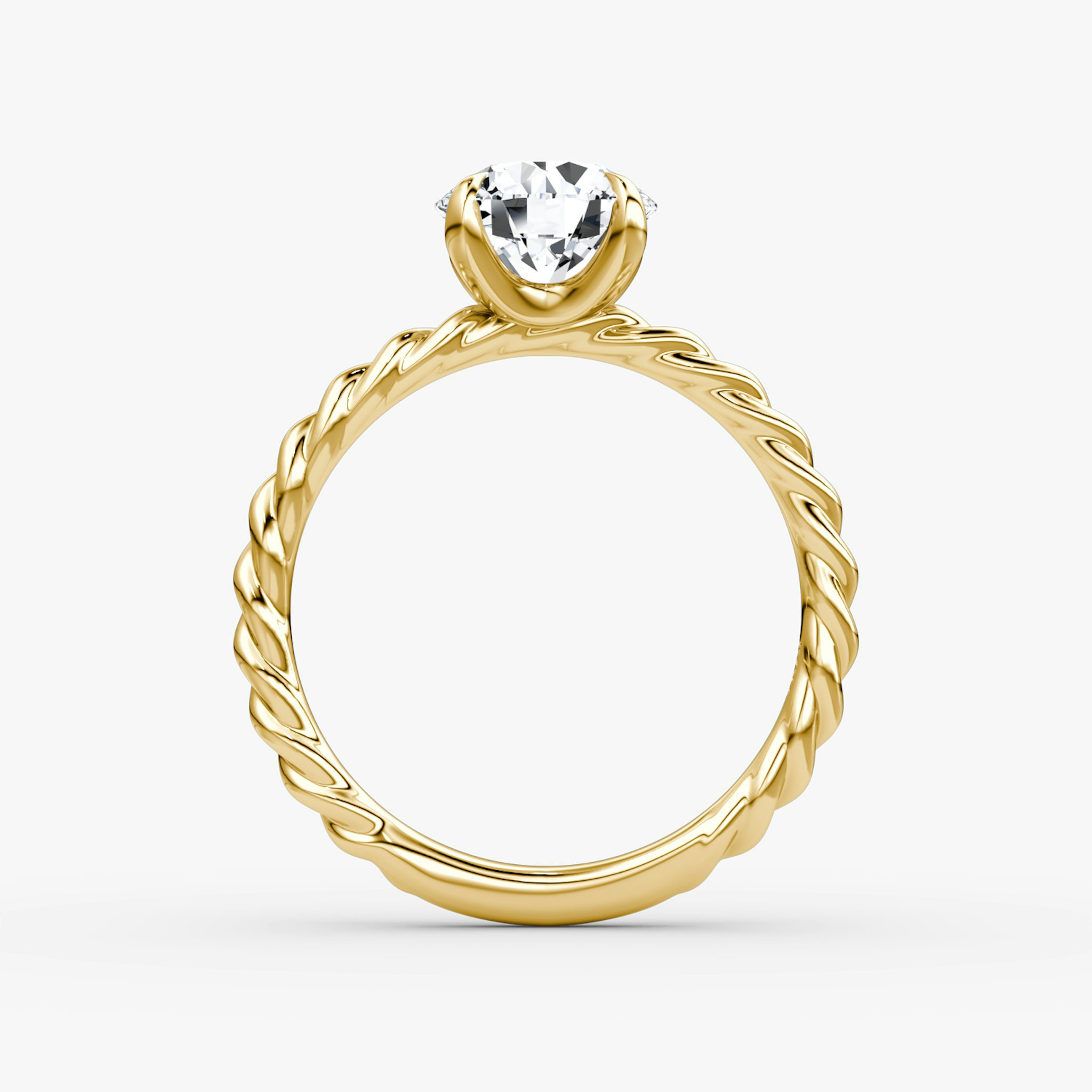 The Classic Rope | Round Brilliant | 18k | Yellow Gold | bandAccent: Plain | caratWeight: other | diamondOrientation: vertical