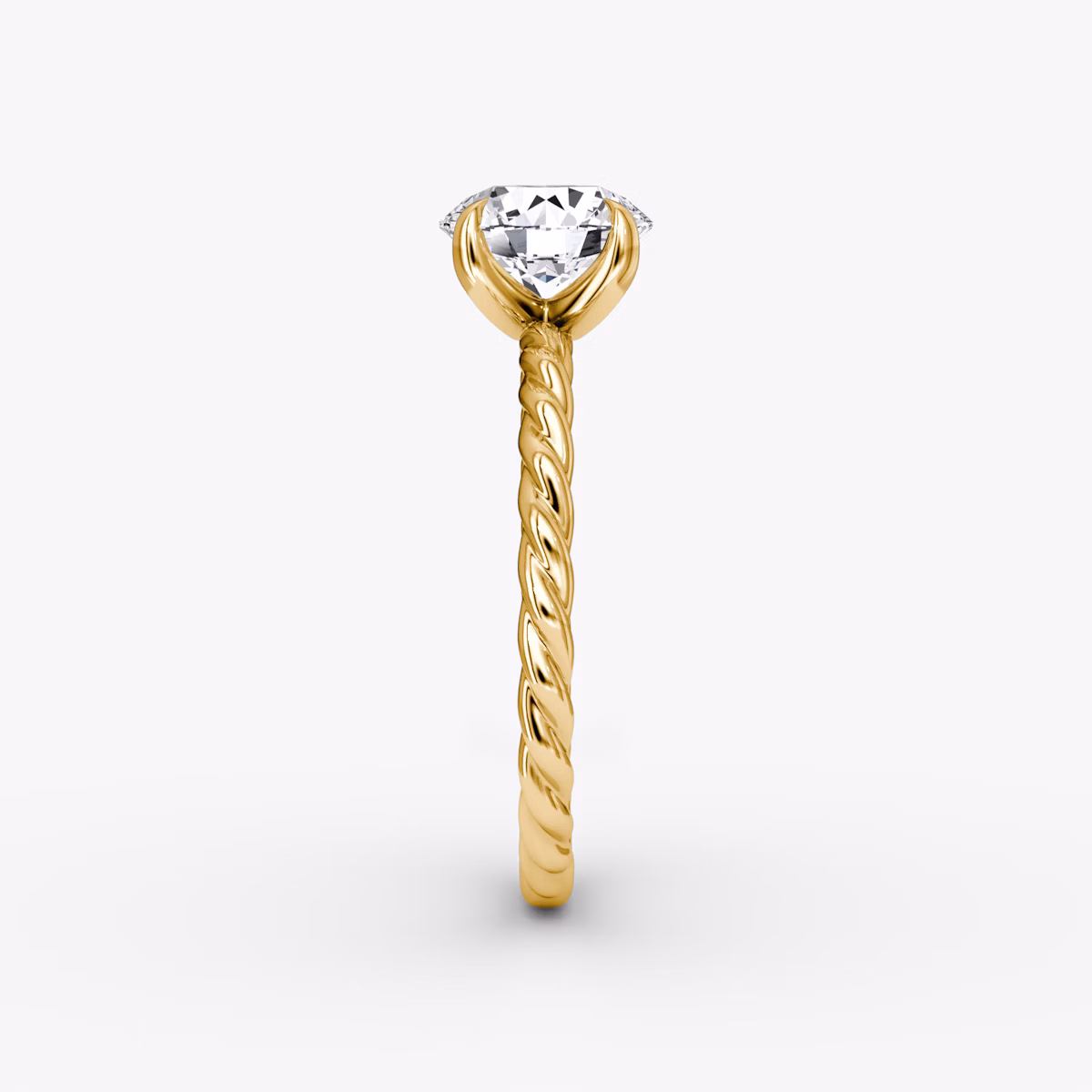 The Classic Rope | Round Brilliant | 18k | Yellow Gold | bandAccent: Plain | caratWeight: 1.0ct | diamondOrientation: vertical