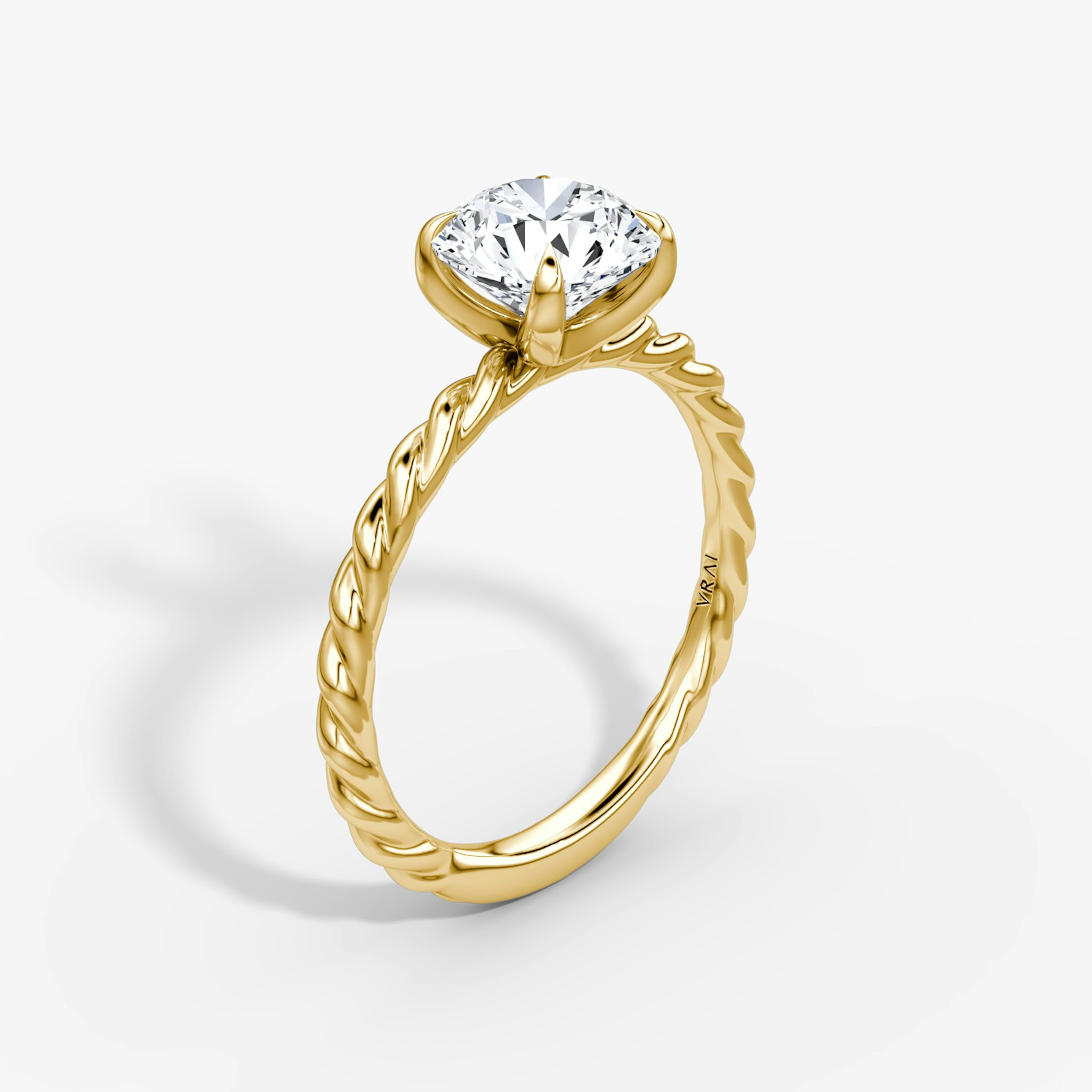 The Classic Rope | Round Brilliant | 18k | Yellow Gold | bandAccent: Plain | caratWeight: other | diamondOrientation: vertical