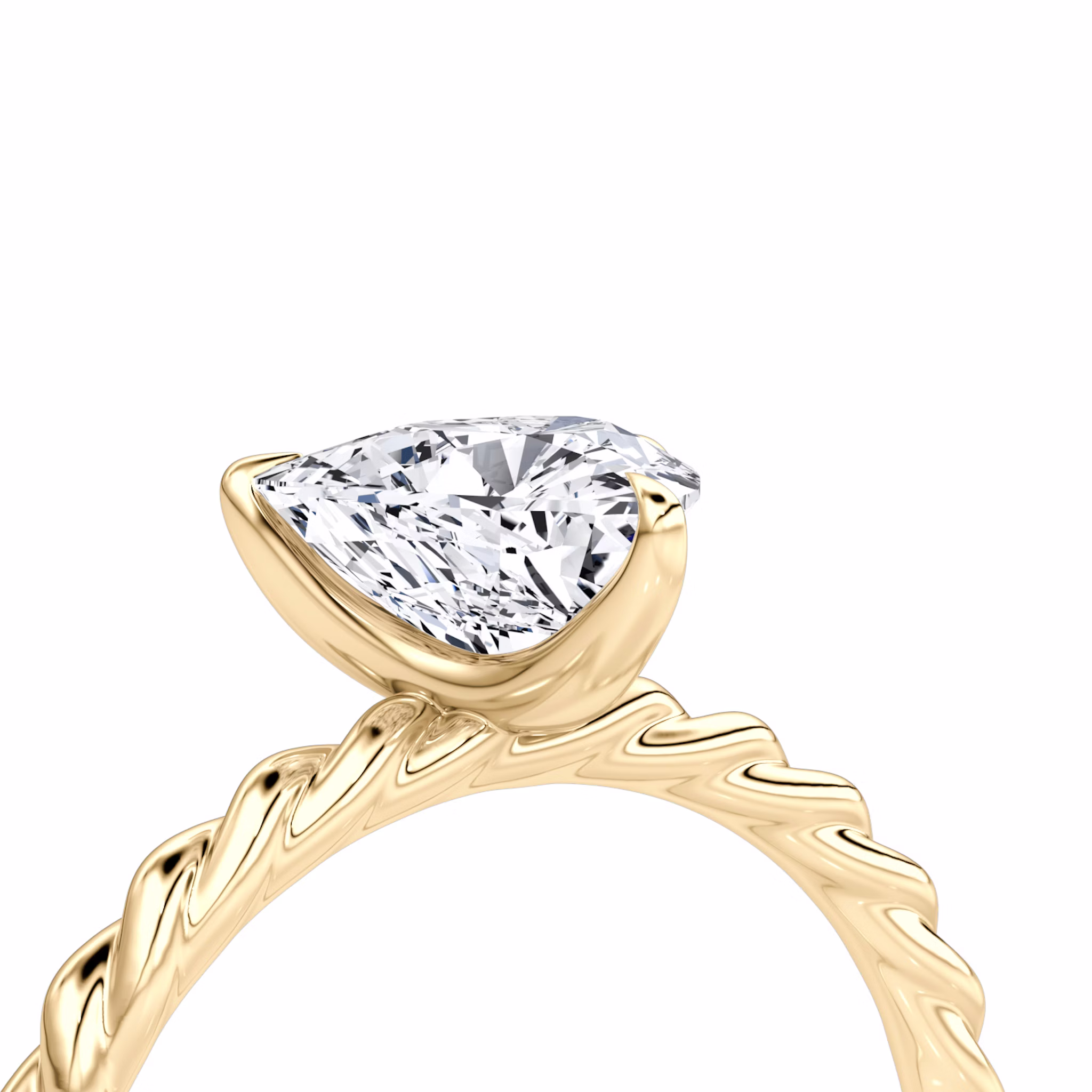 The Classic Rope | Trillion | 18k | Yellow Gold | bandAccent: Plain | diamondOrientation: vertical | caratWeight: other
