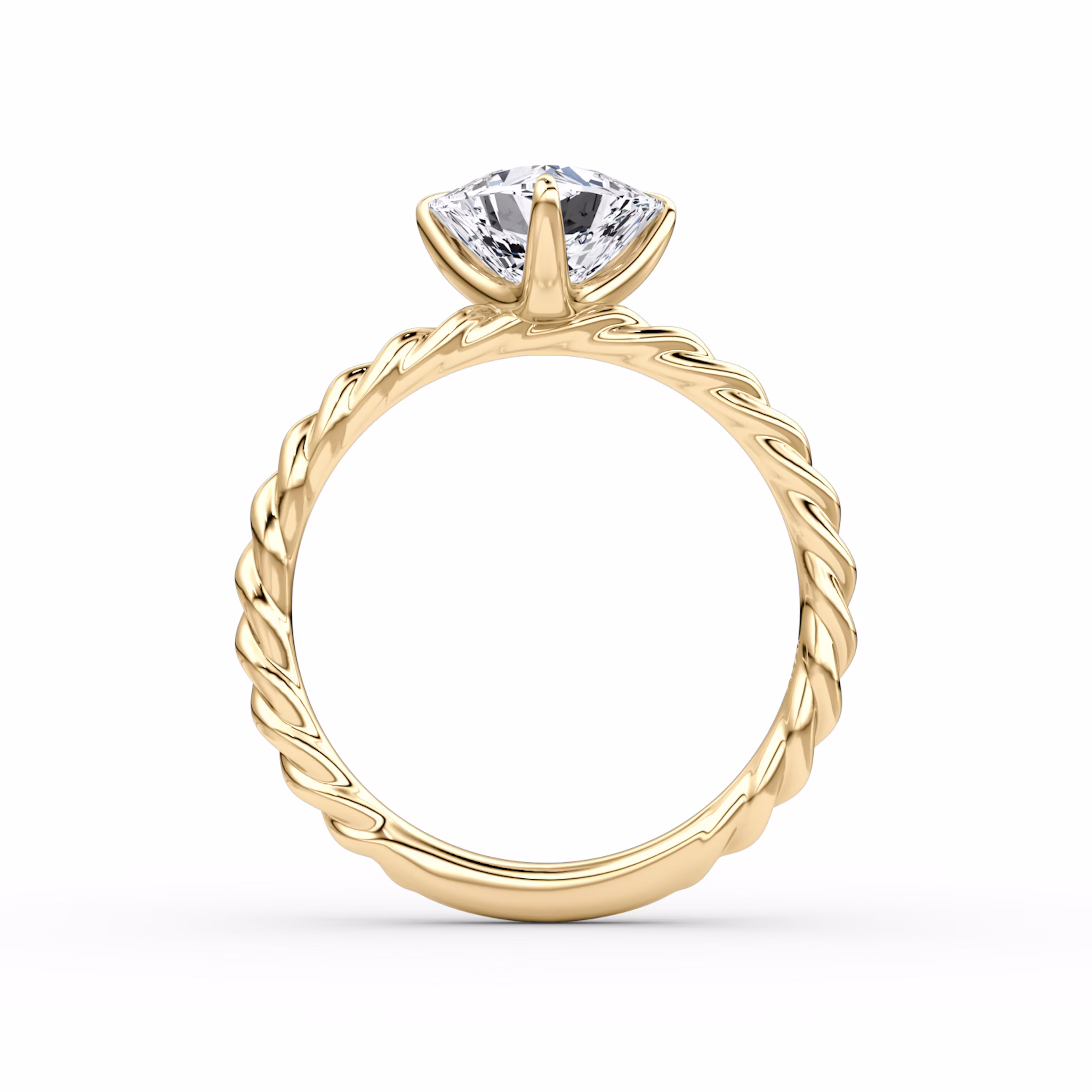 The Classic Rope | Trillion | 18k | Yellow Gold | bandAccent: Plain | diamondOrientation: vertical | caratWeight: other