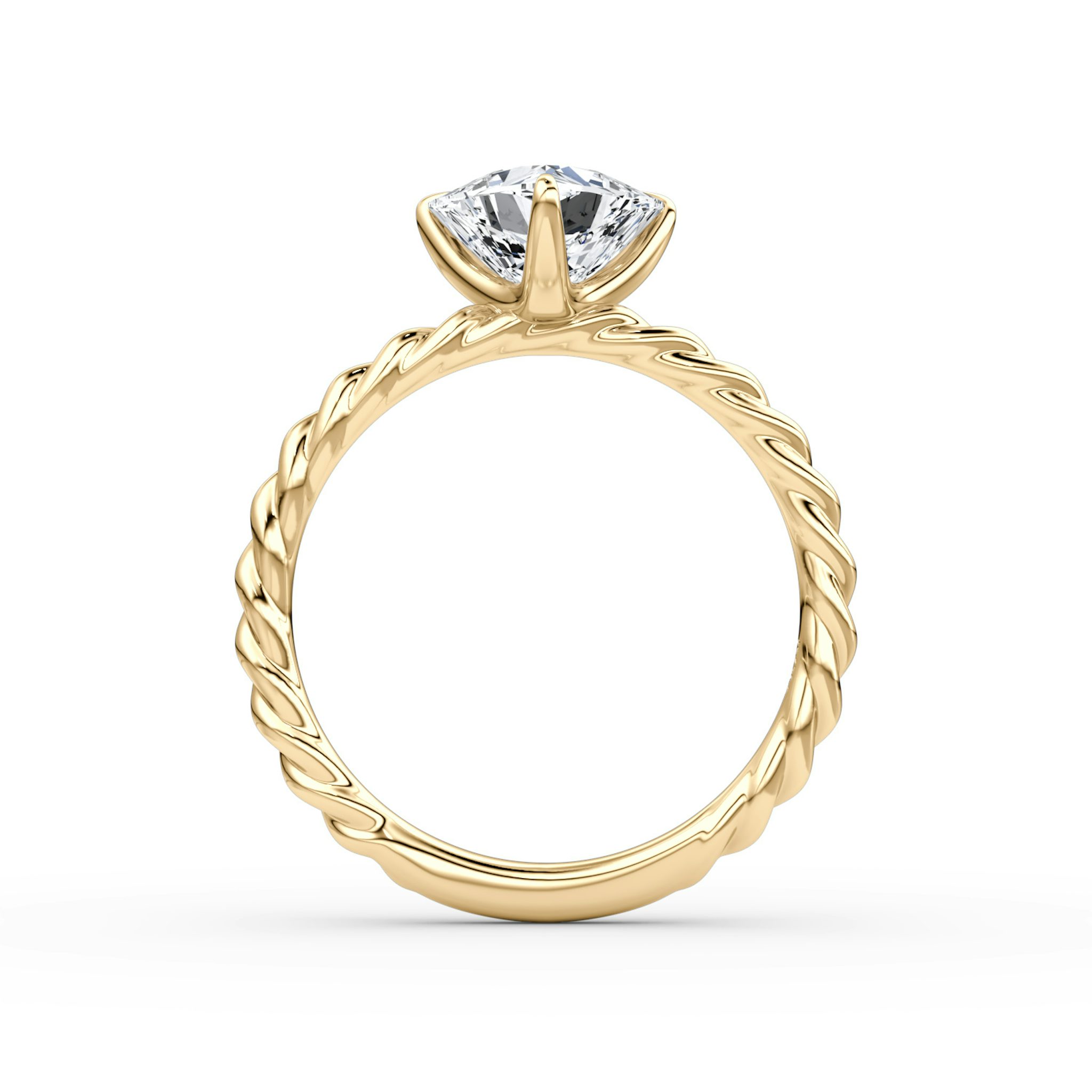 The Classic Rope | Trillion | 18k | Yellow Gold | bandAccent: Plain | diamondOrientation: vertical | caratWeight: other
