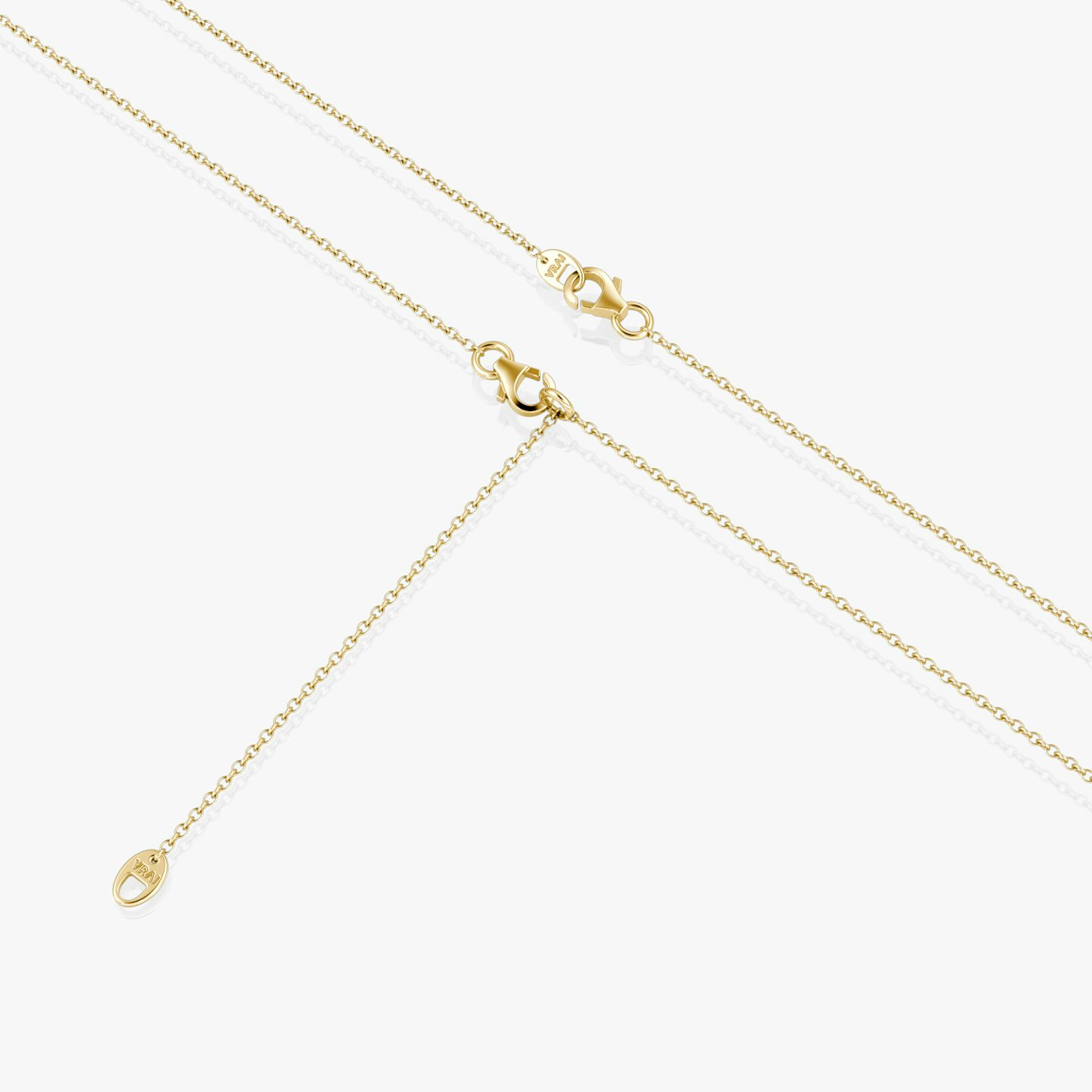 VRAI V Pavé Necklace | Round Brilliant | 14k | Yellow Gold | chainLength: 16-18