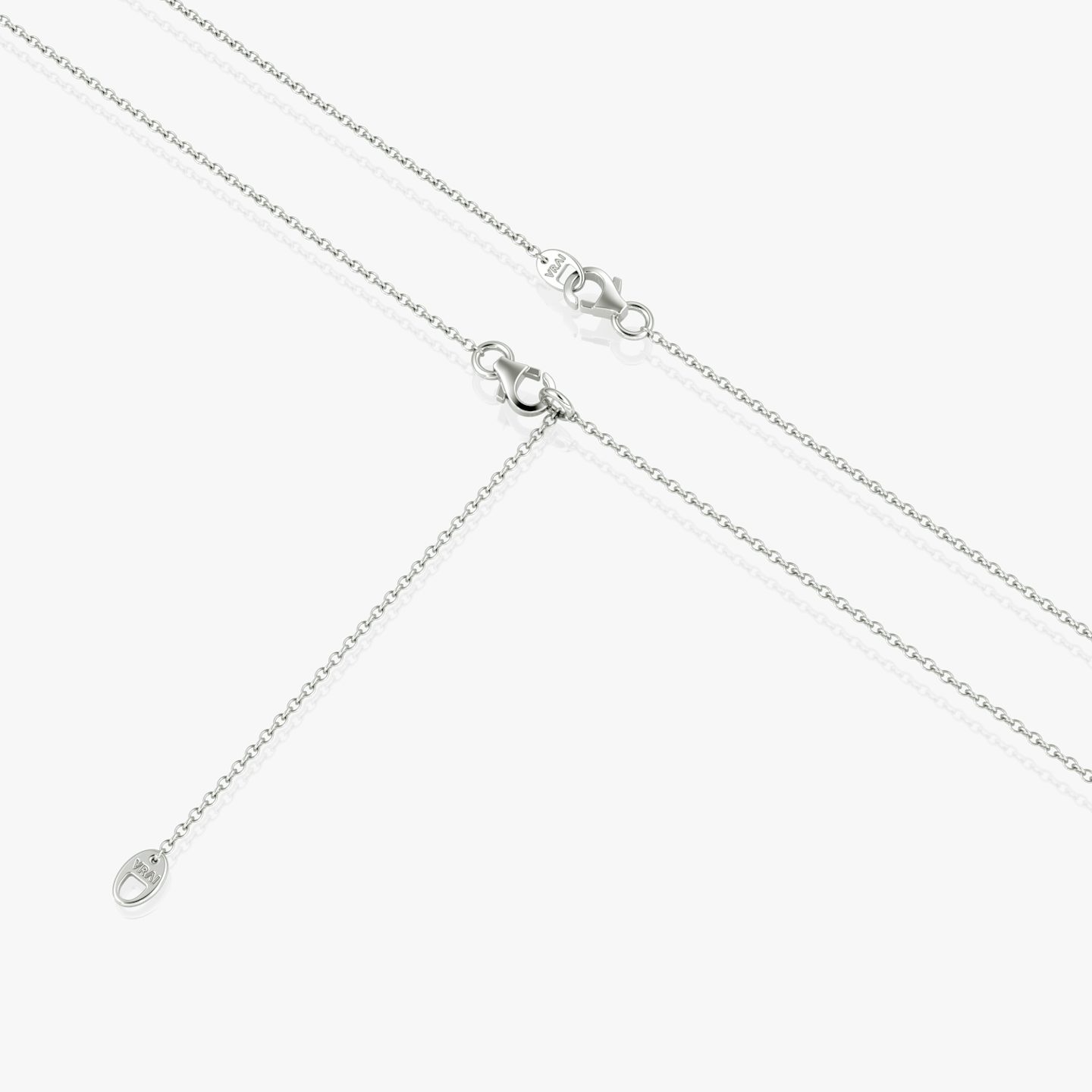 Duo Shield Drop Pendant | Shield | 14k | White Gold | diamondtype: round-brilliant+shield | chainLength: 18-20