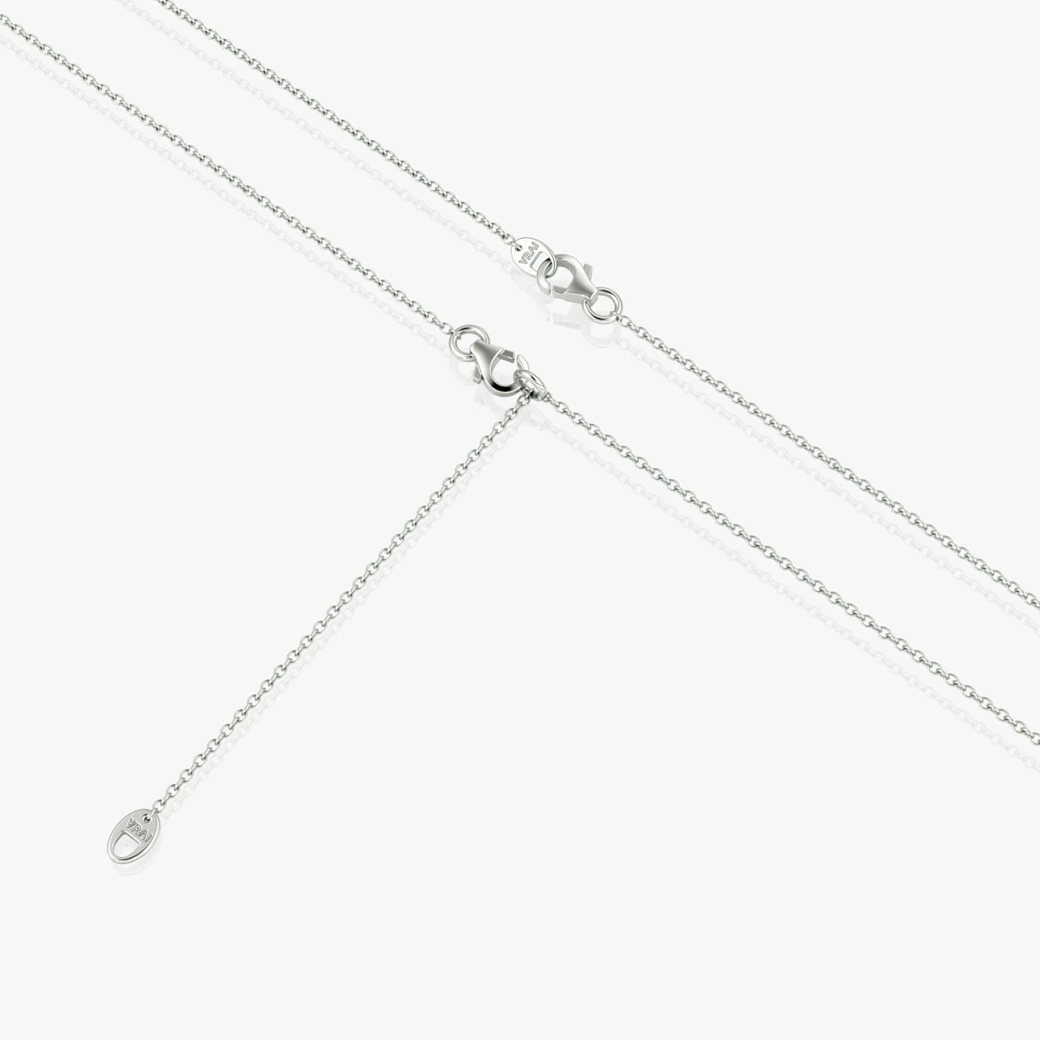 VRAI V Duo Lariat Necklace | Round Brilliant and Round Brilliant | 14k | White Gold | chainLength: 16-18