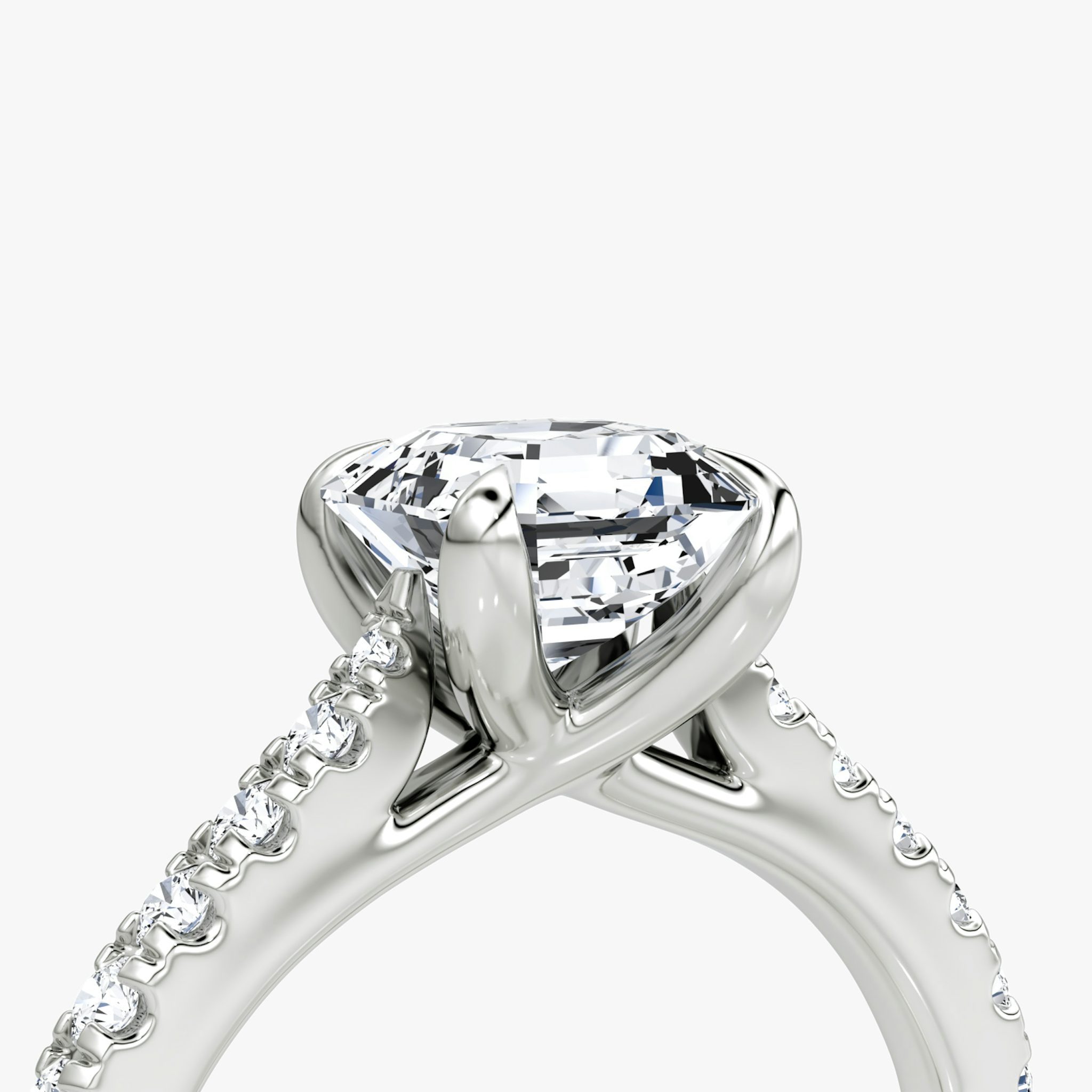 The Trellis Cathedral | Asscher | Platinum | bandAccent: Pavé | diamondOrientation: vertical | caratWeight: other