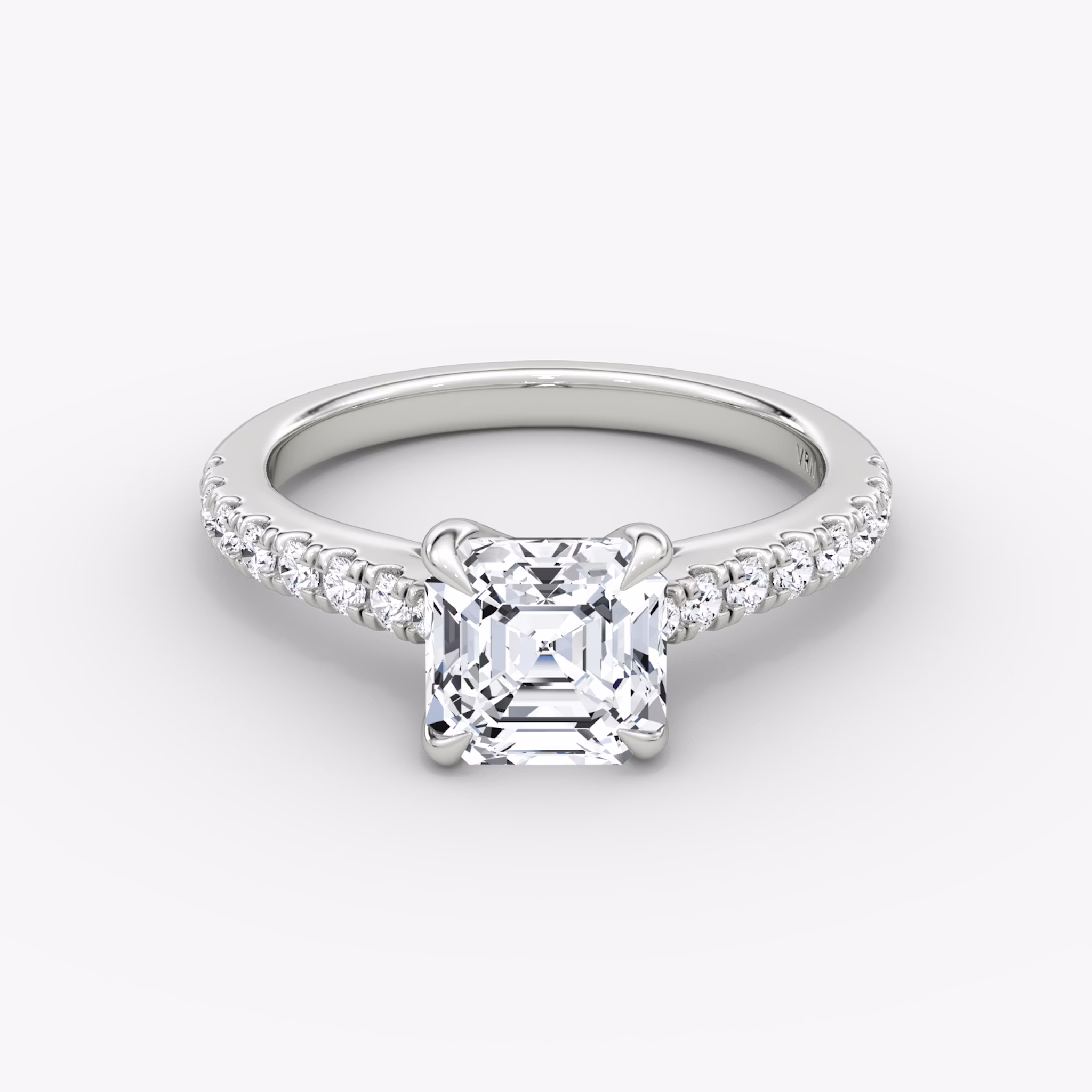 The Trellis Cathedral | Asscher | Platinum | bandAccent: Pavé | diamondOrientation: vertical | caratWeight: other