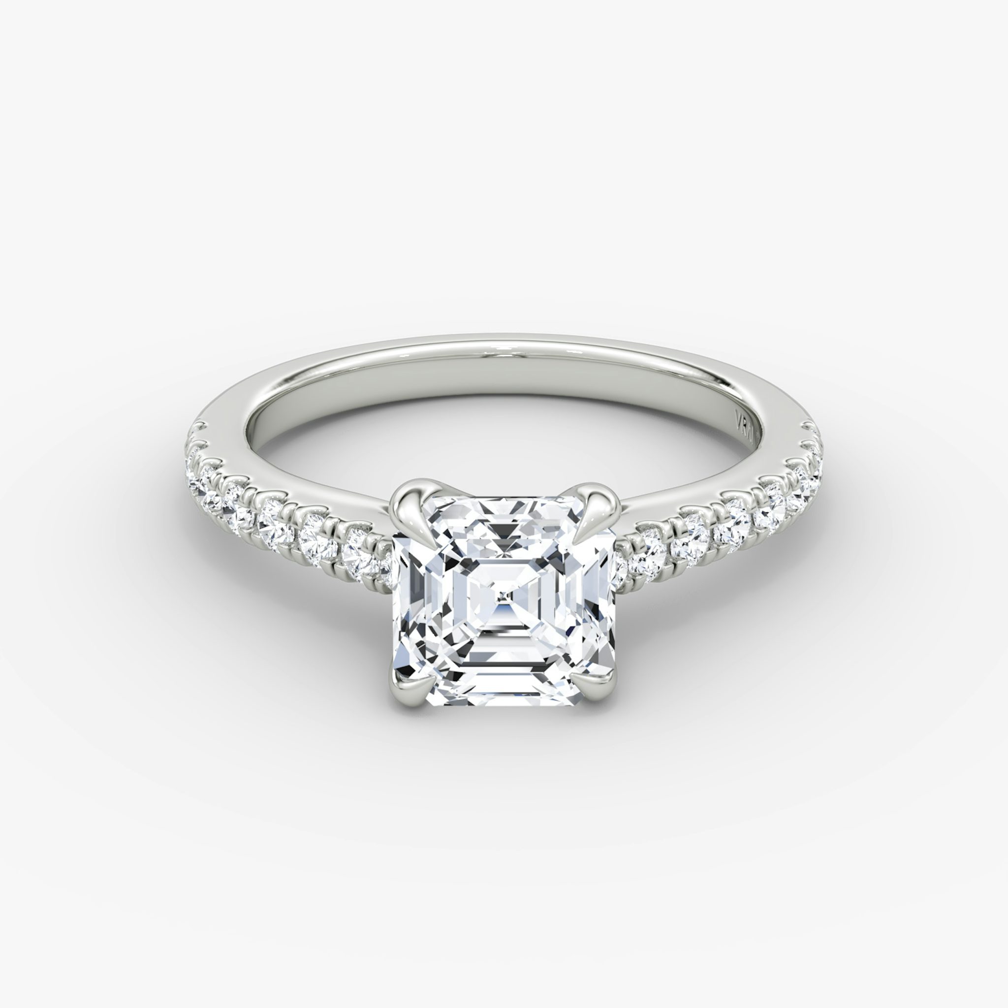 The Trellis Cathedral | Asscher | Platinum | bandAccent: Pavé | diamondOrientation: vertical | caratWeight: other