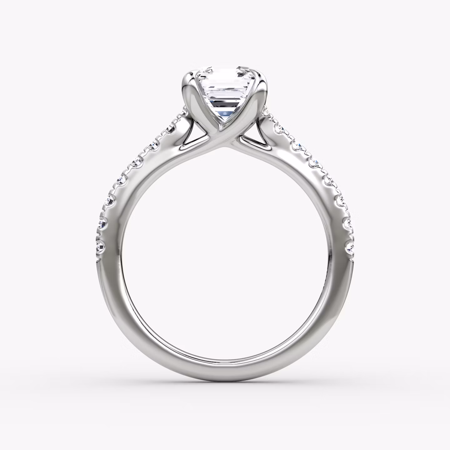 The Trellis Cathedral | Asscher | Platinum | bandAccent: Pavé | diamondOrientation: vertical | caratWeight: other