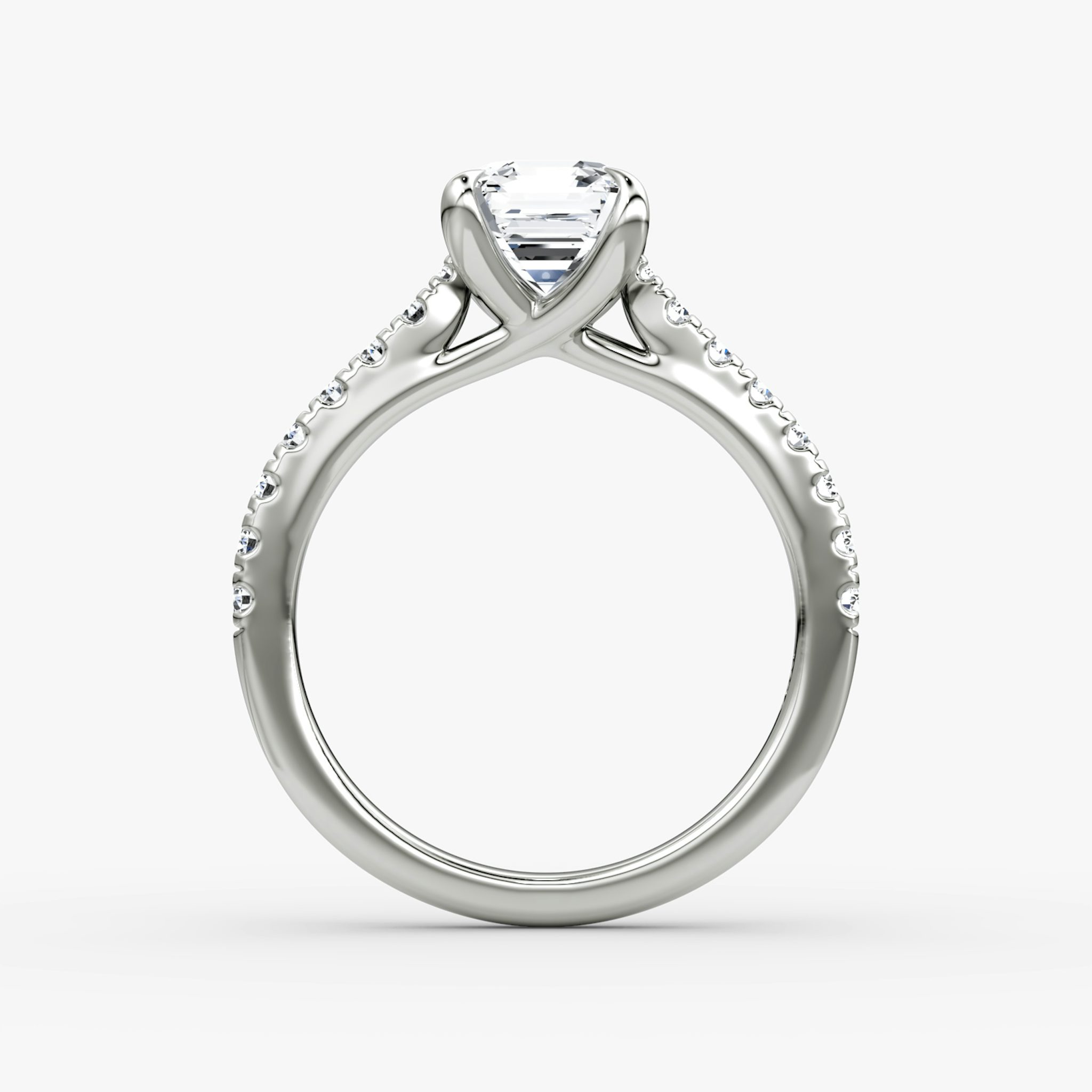 The Trellis Cathedral | Asscher | Platinum | bandAccent: Pavé | diamondOrientation: vertical | caratWeight: other