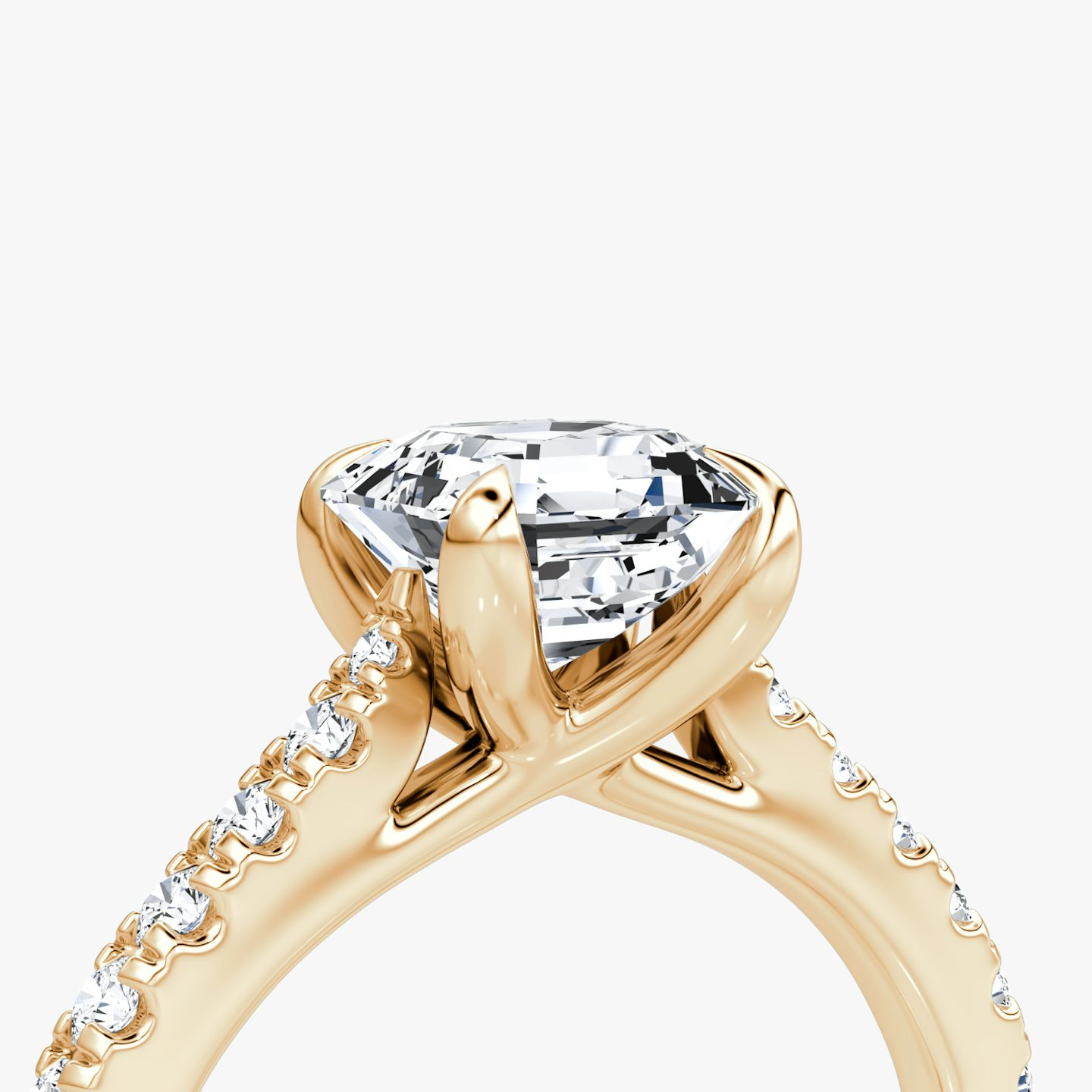 Trellis Cathedral | Asscher | 14k | Roségold | bandAccent: Mit Pavé-Besatz | diamondOrientation: vertical | caratWeight: other