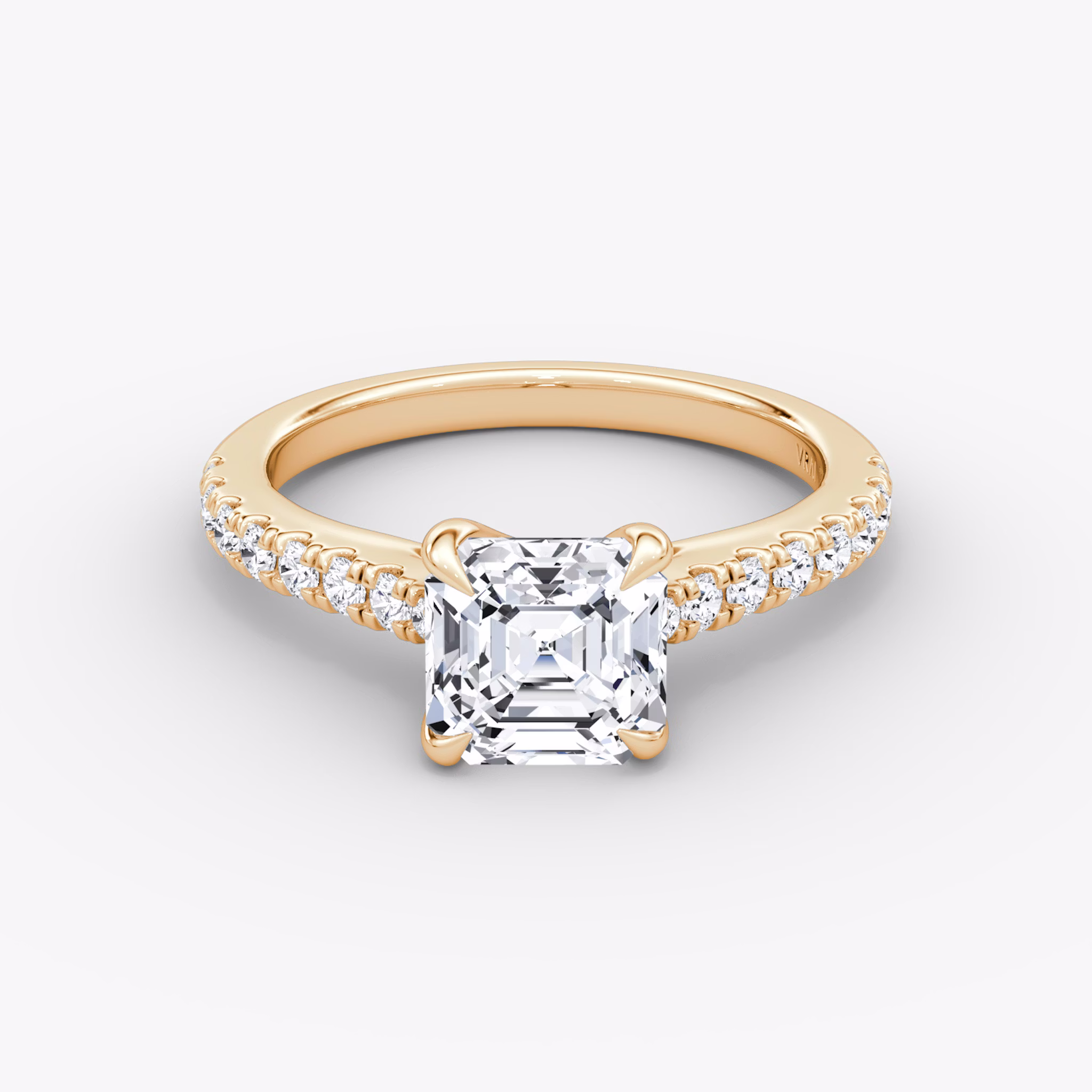 The Trellis Cathedral | Asscher | 14k | Rose Gold | bandAccent: Pavé | diamondOrientation: vertical | caratWeight: other