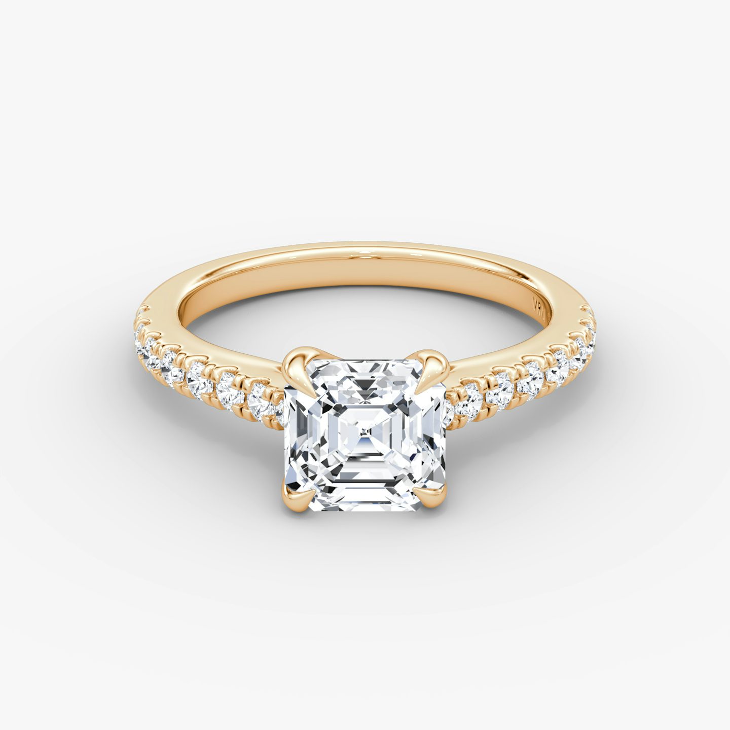 Trellis Cathedral | Asscher | 14k | Roségold | bandAccent: Mit Pavé-Besatz | diamondOrientation: vertical | caratWeight: other