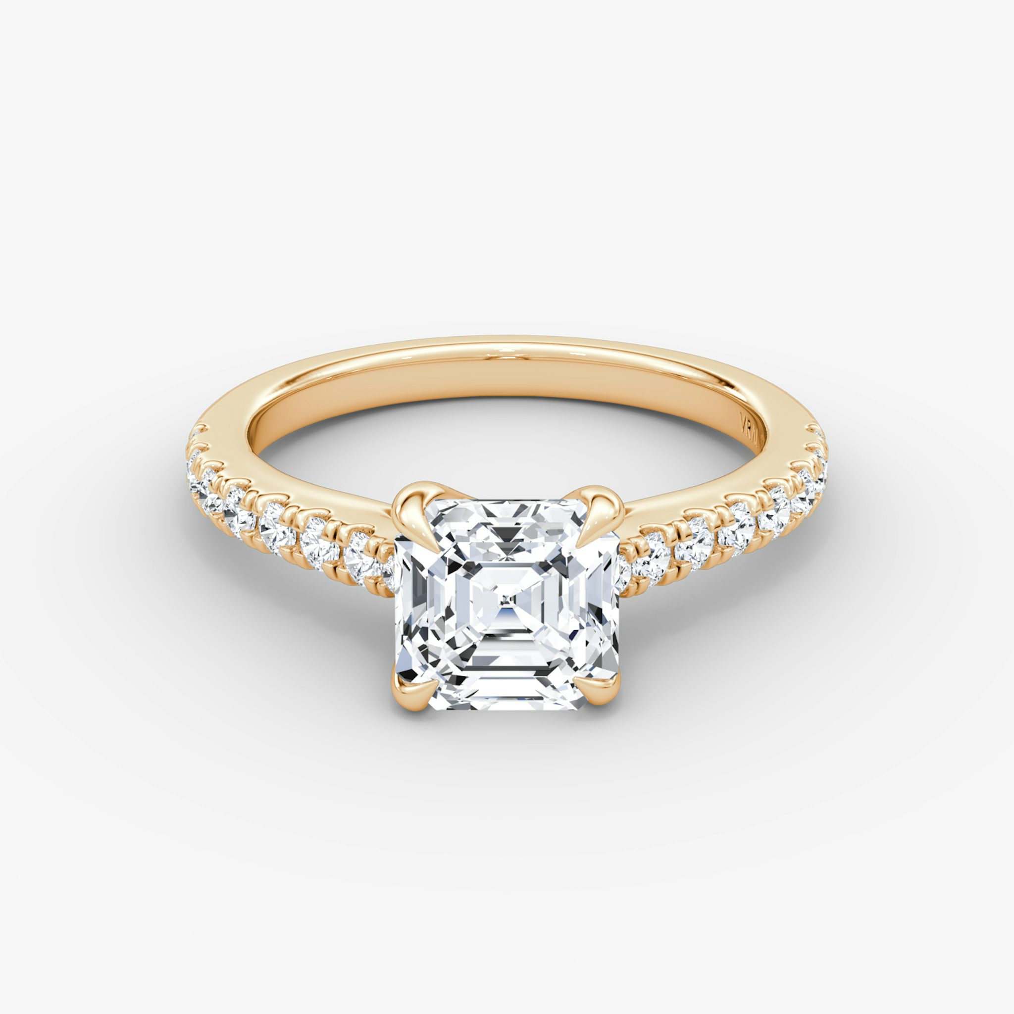 The Trellis Cathedral | Asscher | 14k | Rose Gold | bandAccent: Pavé | diamondOrientation: vertical | caratWeight: other