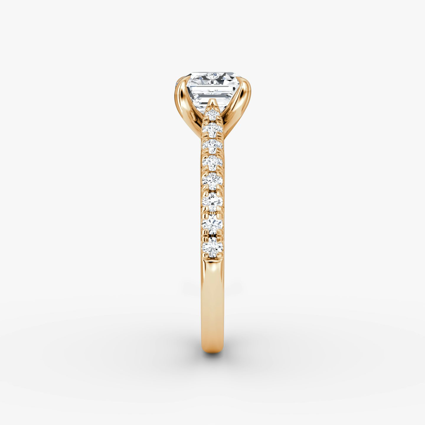 Trellis Cathedral | Asscher | 14k | Roségold | bandAccent: Mit Pavé-Besatz | diamondOrientation: vertical | caratWeight: other