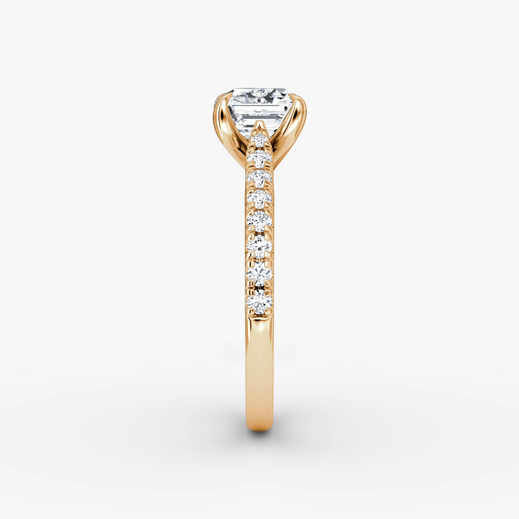 The Trellis Cathedral | Asscher | 14k | Rose Gold | bandAccent: Pavé | diamondOrientation: vertical | caratWeight: other