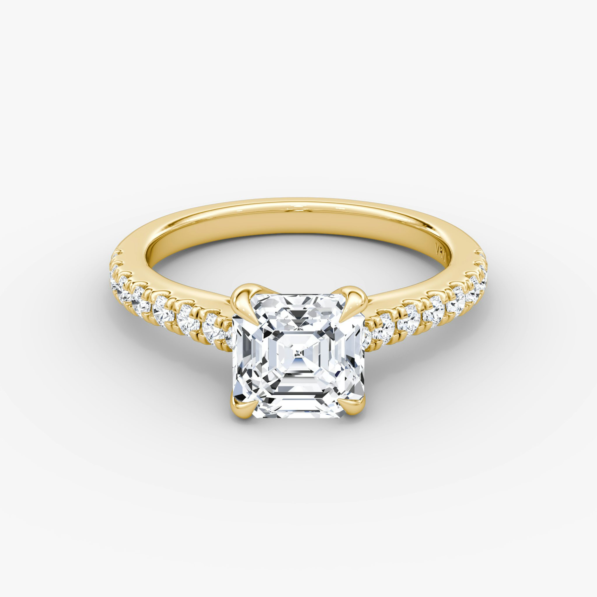 The Trellis Cathedral | Asscher | 18k | Yellow Gold | bandAccent: Pavé | diamondOrientation: vertical | caratWeight: other