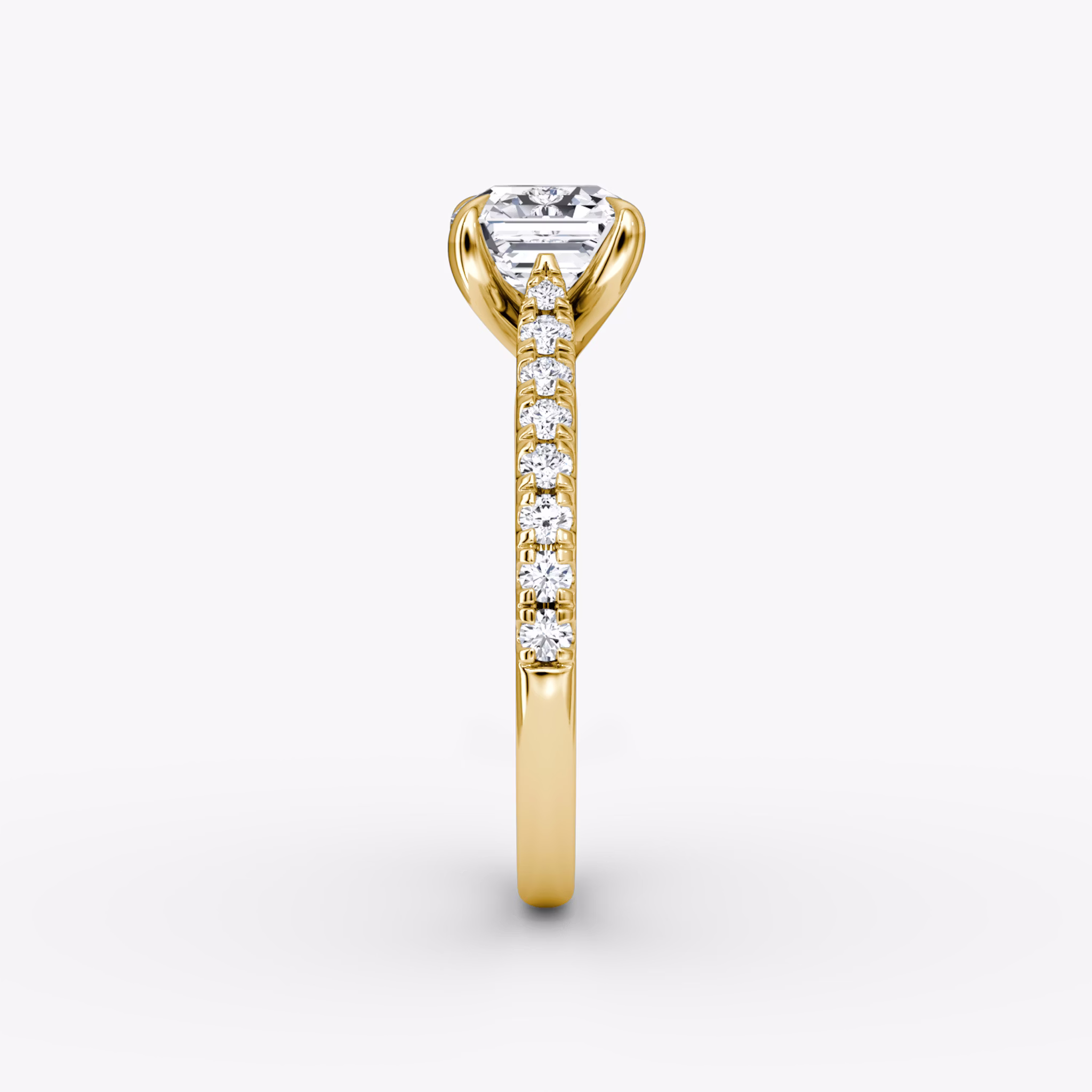 The Trellis Cathedral | Asscher | 18k | Yellow Gold | bandAccent: Pavé | diamondOrientation: vertical | caratWeight: other