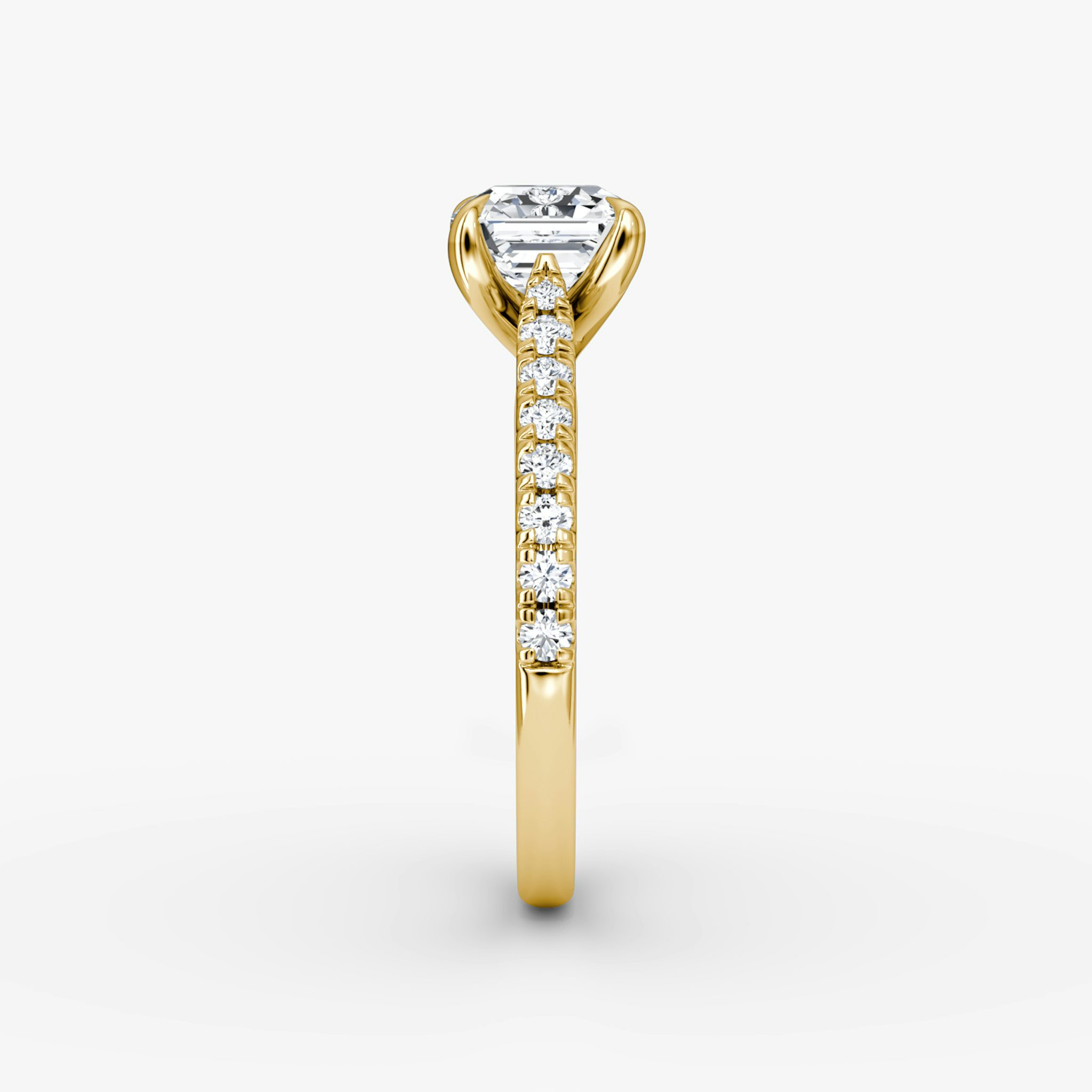 The Trellis Cathedral | Asscher | 18k | Yellow Gold | bandAccent: Pavé | diamondOrientation: vertical | caratWeight: other
