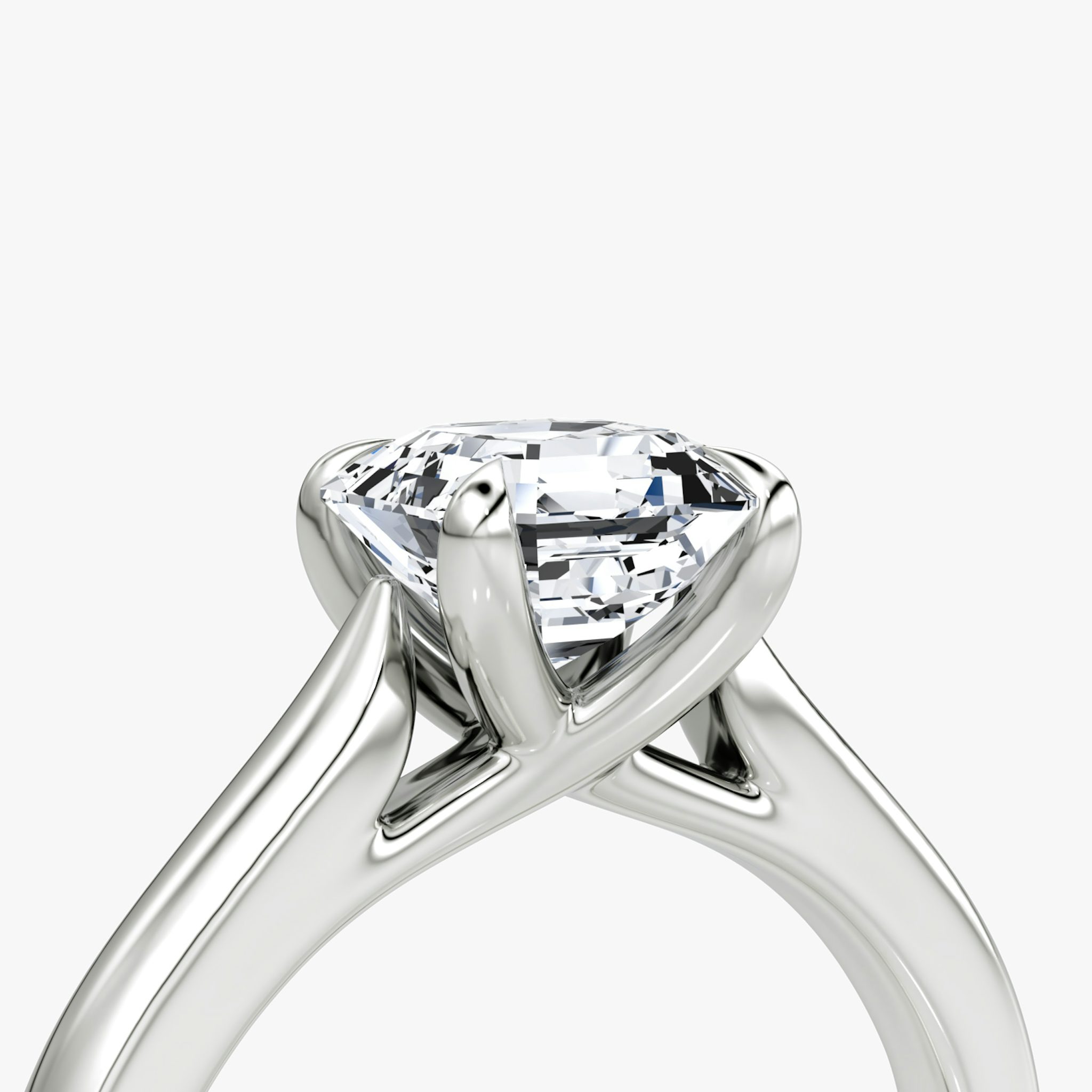The Trellis Cathedral | Asscher | 18k | White Gold | bandAccent: Plain | diamondOrientation: vertical | caratWeight: other