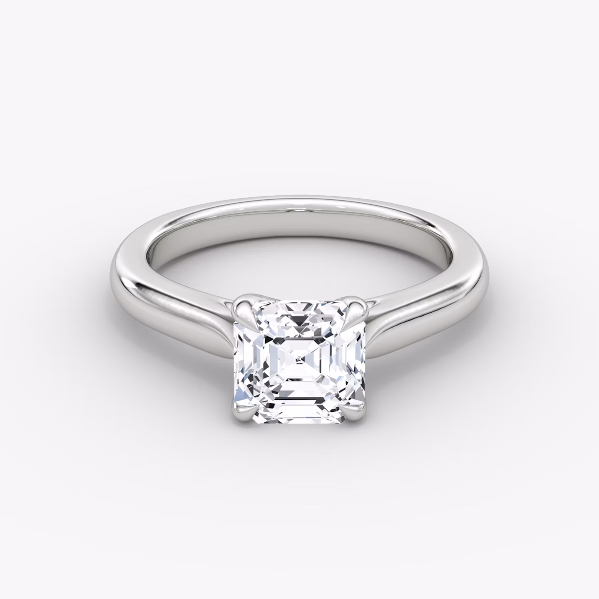The Trellis Cathedral | Asscher | 18k | White Gold | bandAccent: Plain | diamondOrientation: vertical | caratWeight: other