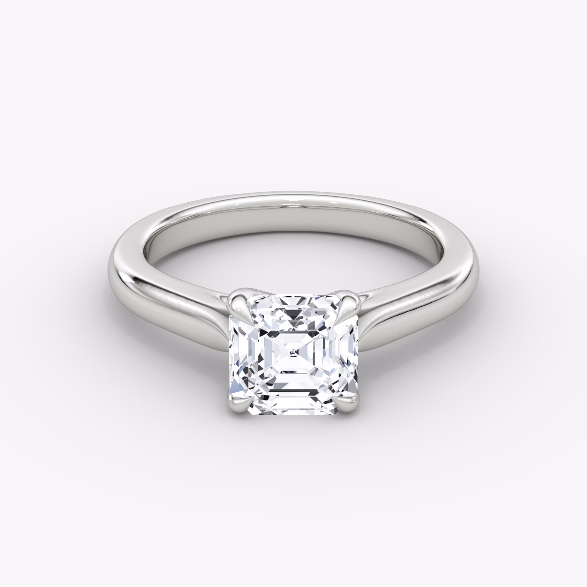 The Trellis Cathedral | Asscher | 18k | White Gold | bandAccent: Plain | diamondOrientation: vertical | caratWeight: other