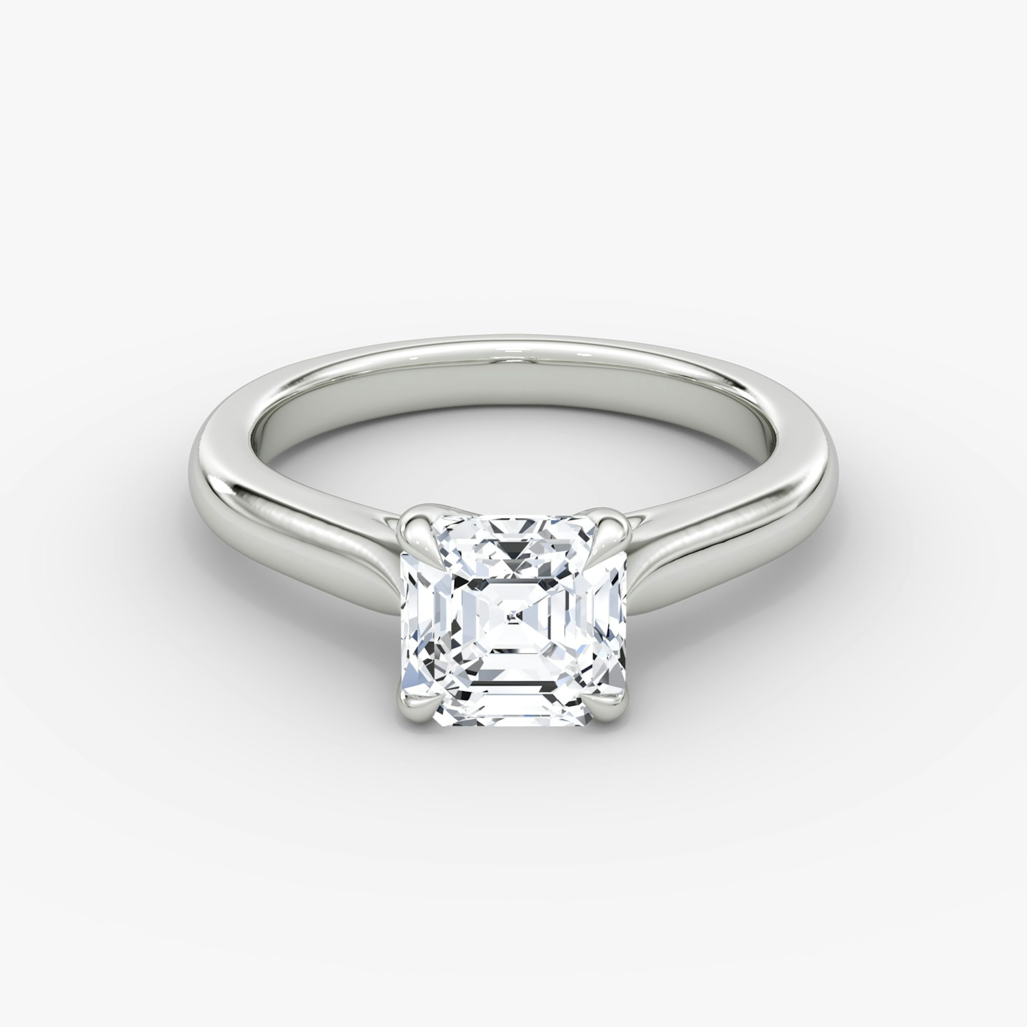 The Trellis Cathedral | Asscher | 18k | White Gold | bandAccent: Plain | diamondOrientation: vertical | caratWeight: other