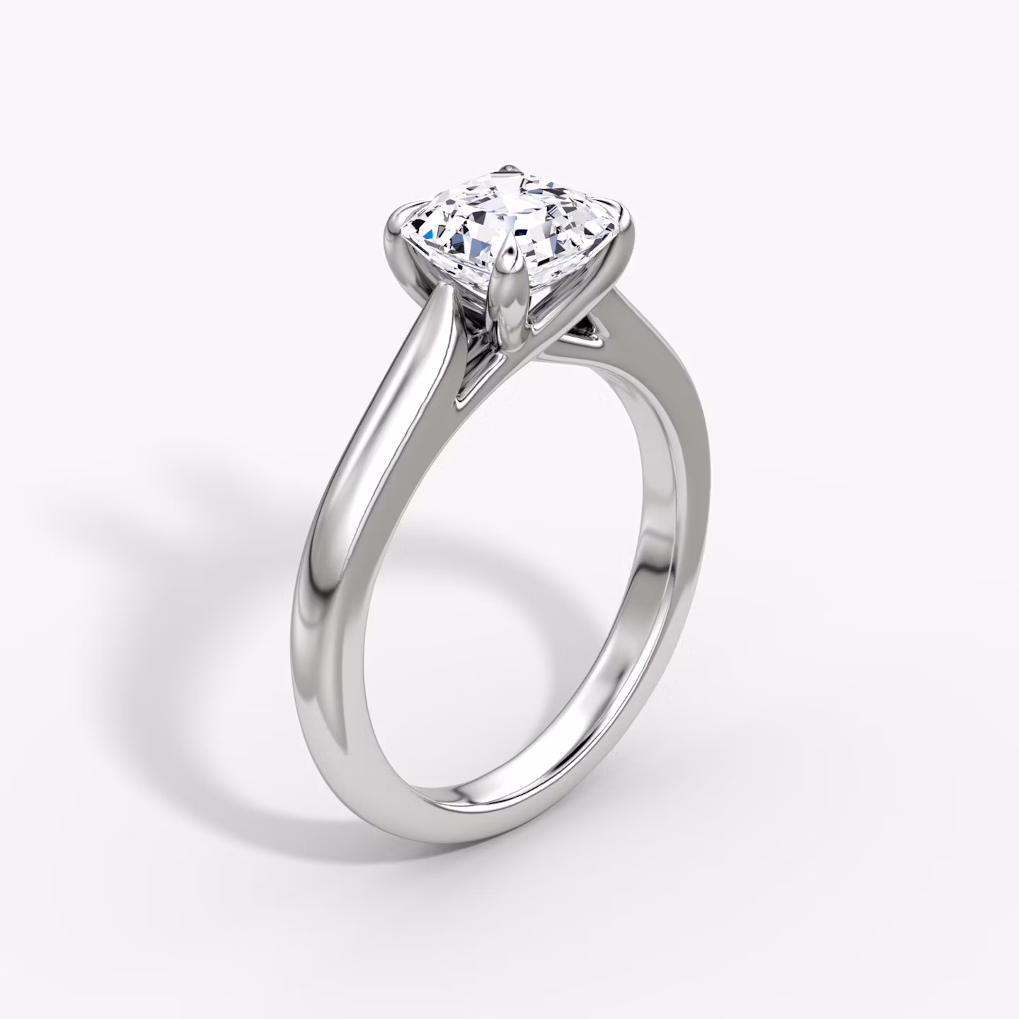 The Trellis Cathedral | Asscher | 18k | White Gold | bandAccent: Plain | diamondOrientation: vertical | caratWeight: other