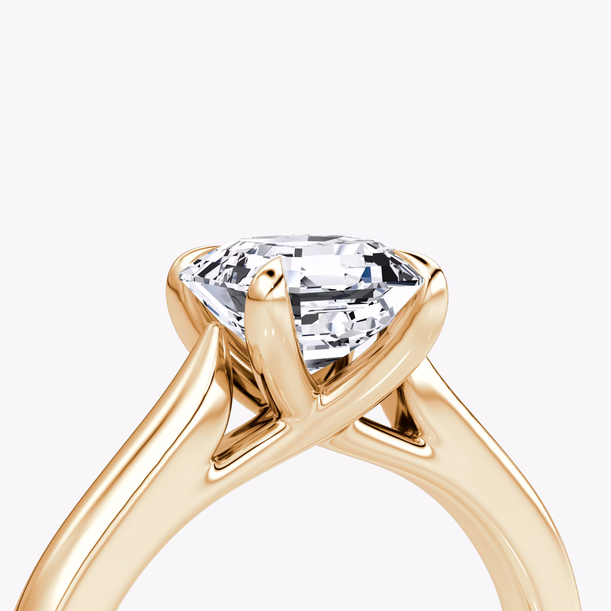 The Trellis Cathedral | Asscher | 14k | Rose Gold | bandAccent: Plain | diamondOrientation: vertical | caratWeight: other