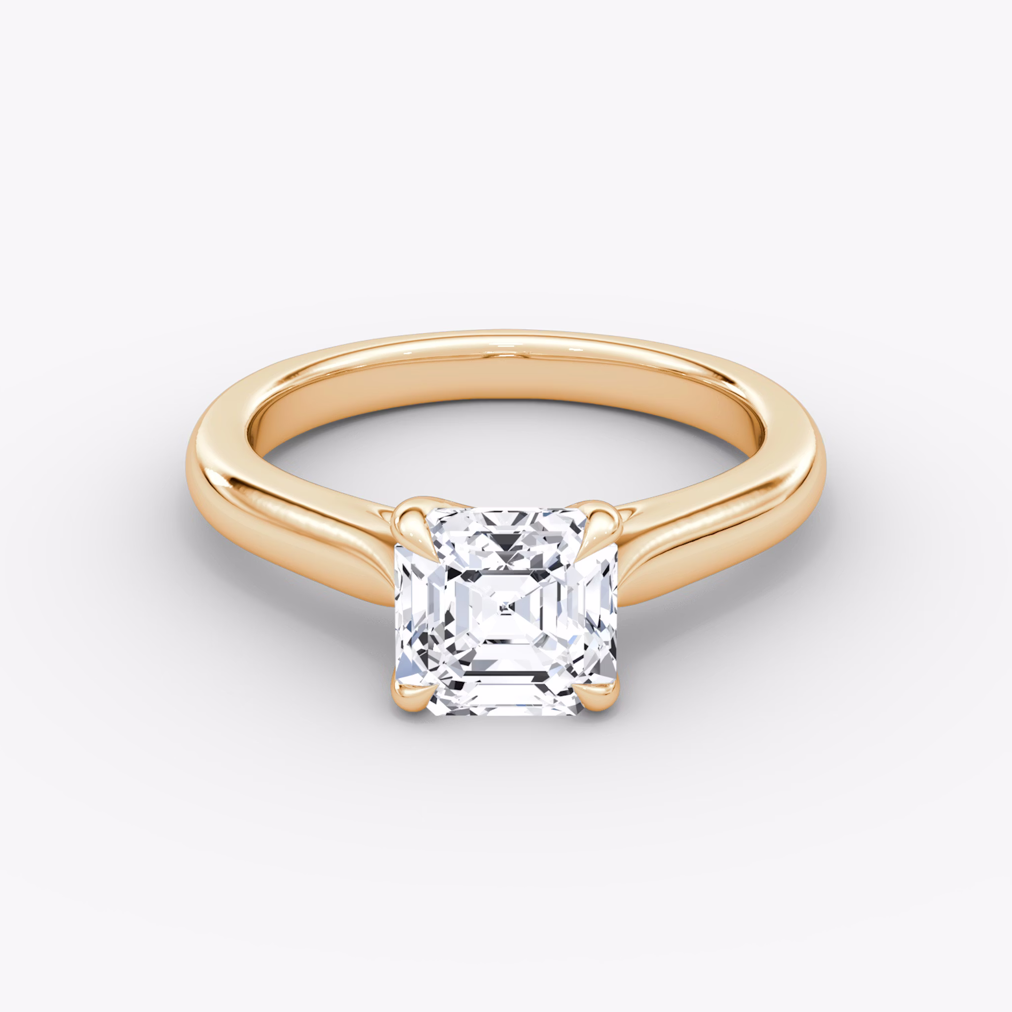 The Trellis Cathedral | Asscher | 14k | Rose Gold | bandAccent: Plain | diamondOrientation: vertical | caratWeight: other