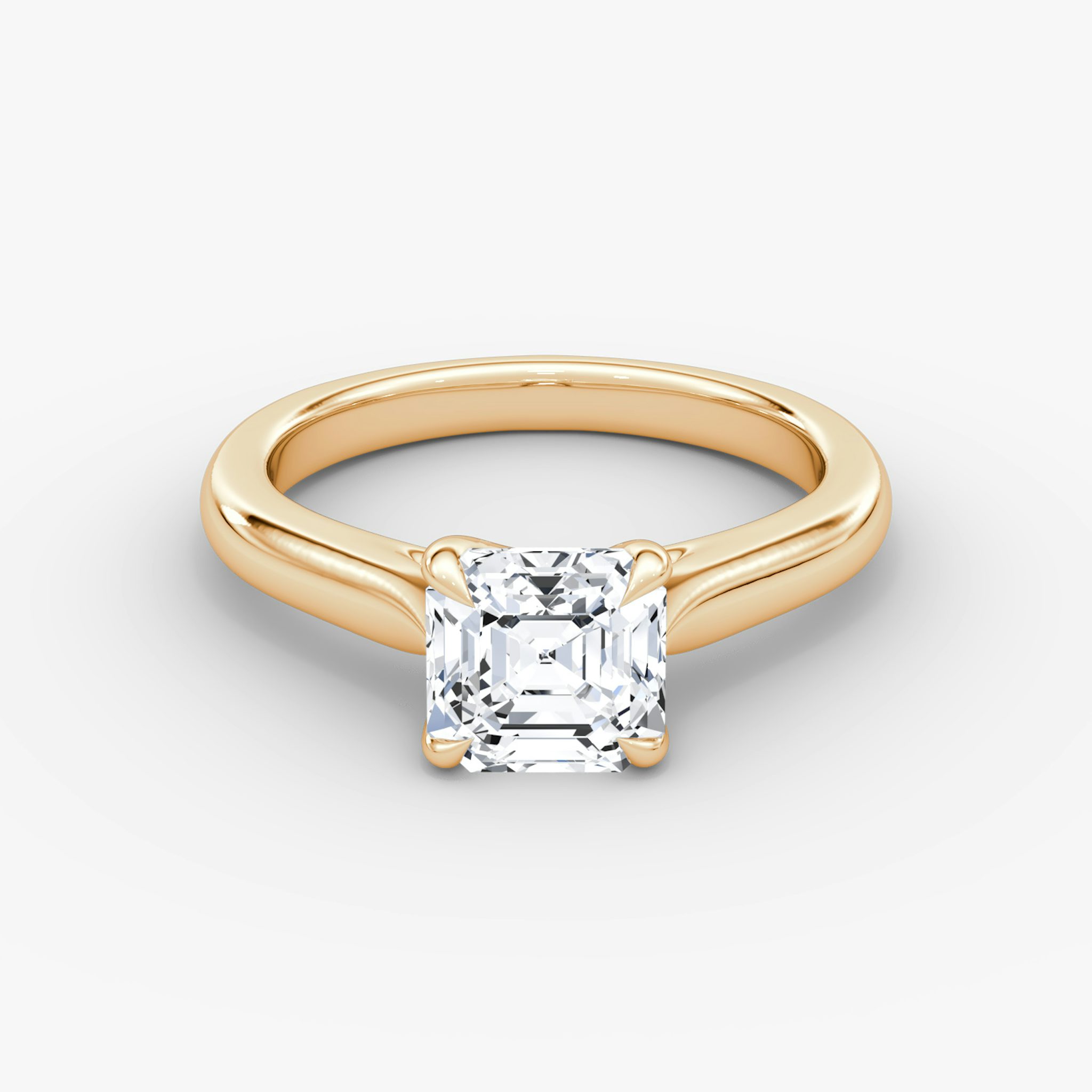 The Trellis Cathedral | Asscher | 14k | Rose Gold | bandAccent: Plain | diamondOrientation: vertical | caratWeight: other