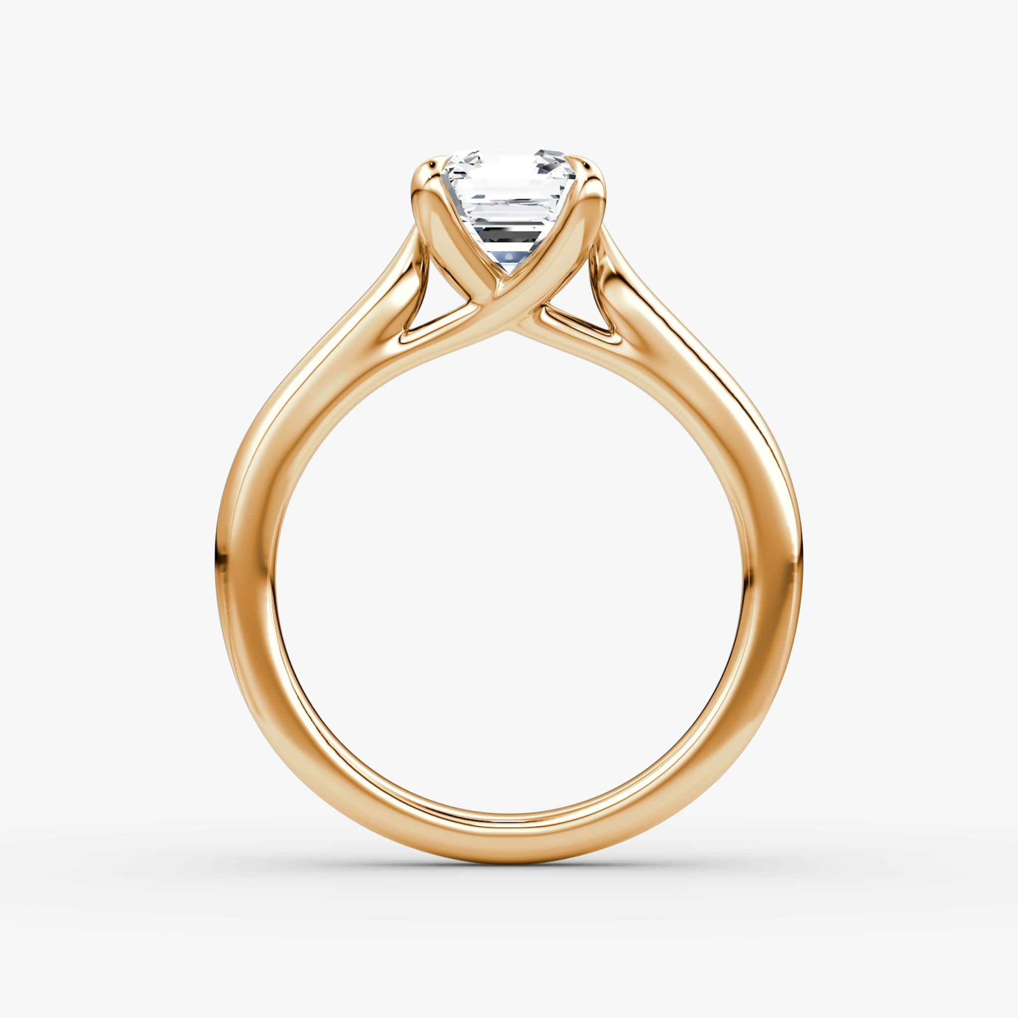 The Trellis Cathedral | Asscher | 14k | Rose Gold | bandAccent: Plain | diamondOrientation: vertical | caratWeight: other