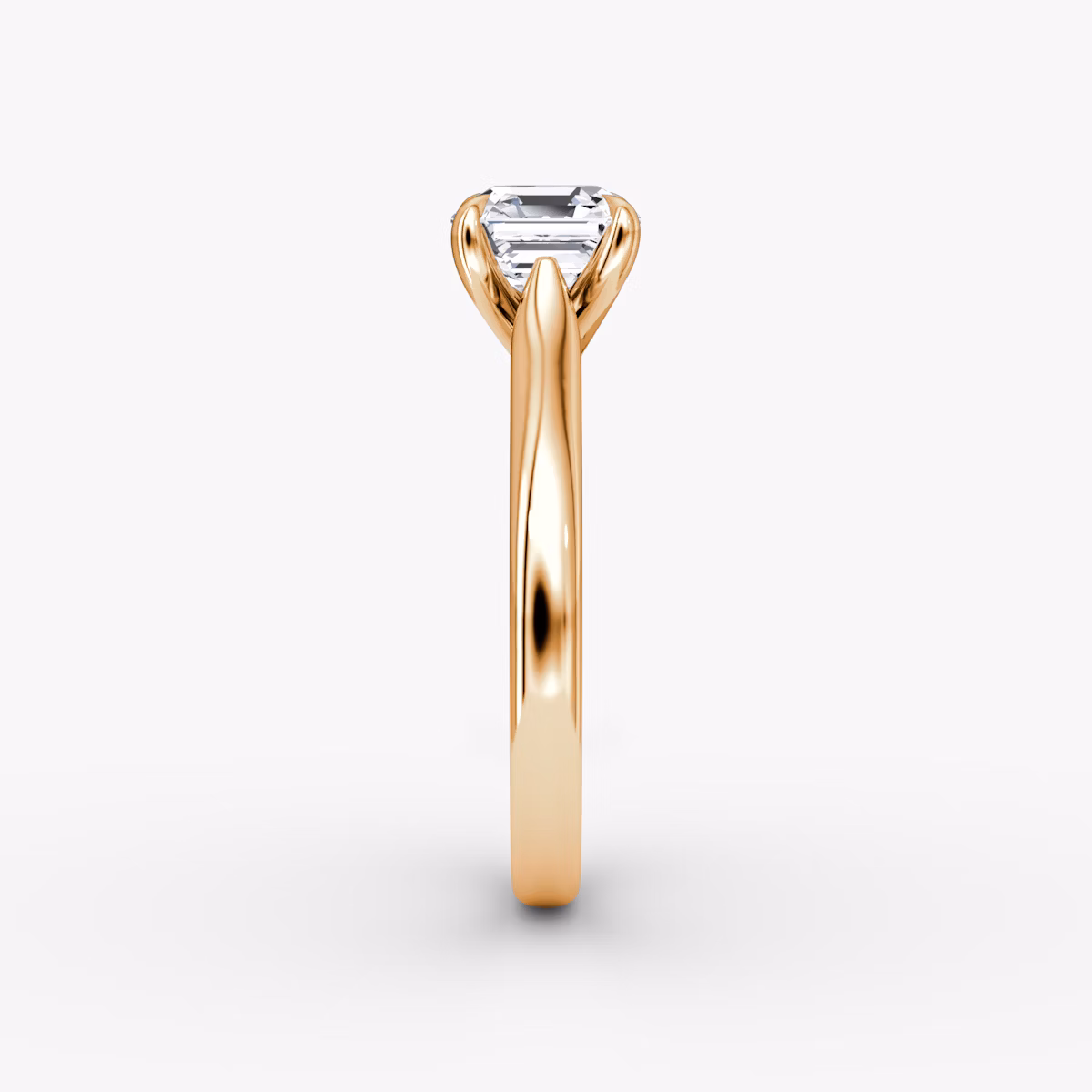 The Trellis Cathedral | Asscher | 14k | Rose Gold | bandAccent: Plain | diamondOrientation: vertical | caratWeight: other
