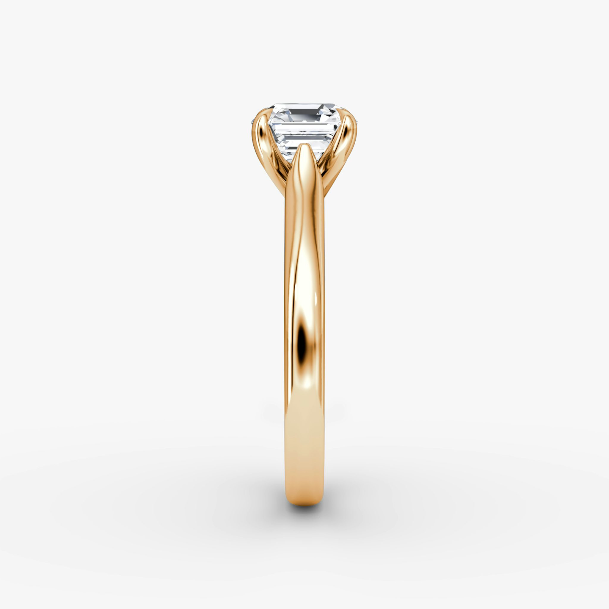 The Trellis Cathedral | Asscher | 14k | Rose Gold | bandAccent: Plain | diamondOrientation: vertical | caratWeight: other