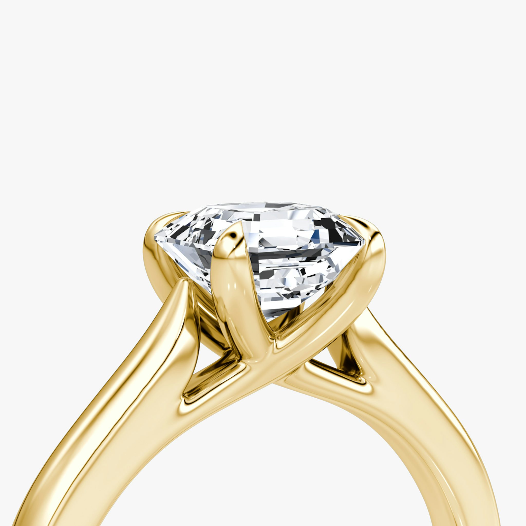 The Trellis Cathedral | Asscher | 18k | Yellow Gold | bandAccent: Plain | diamondOrientation: vertical | caratWeight: other